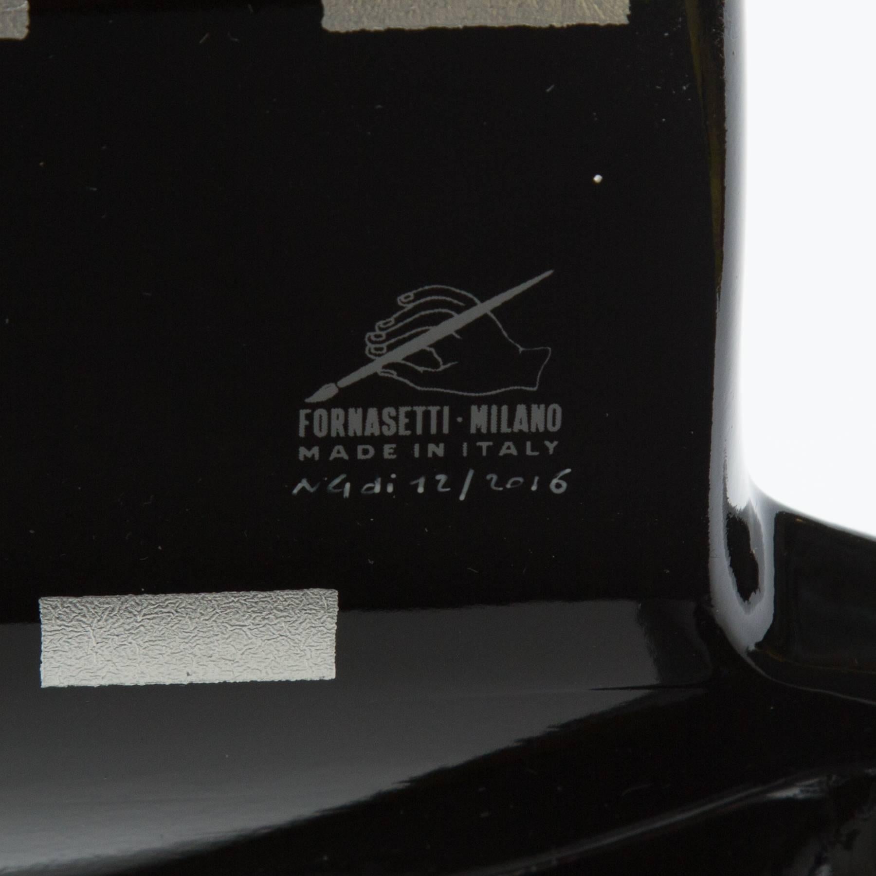 Contemporary Fornasetti Raggiera Chair, Silver and Black