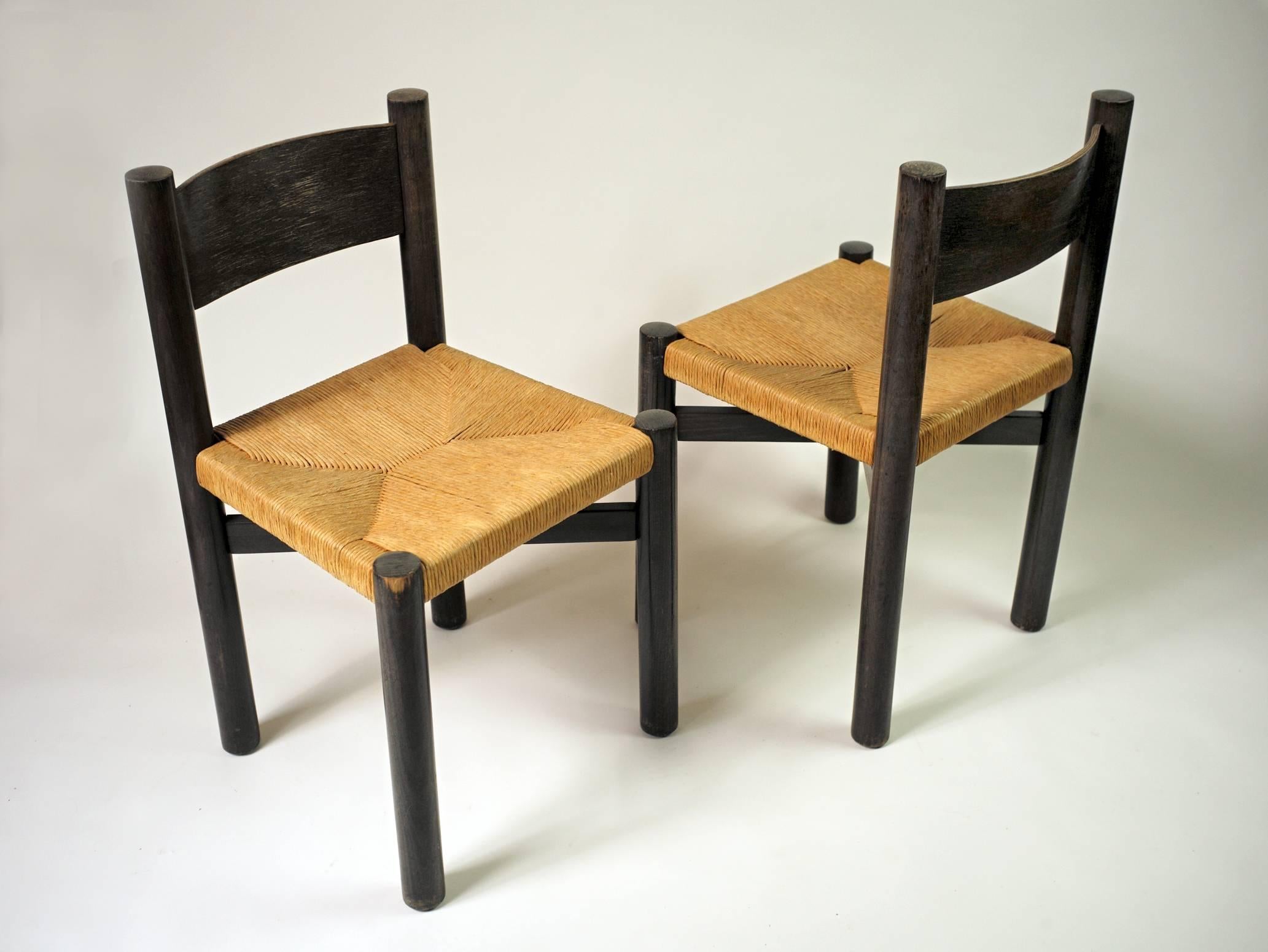 French Méribel Chairs by Charlotte Perriand for Georges Blanchon, 1948 In Good Condition In Catonvielle, FR