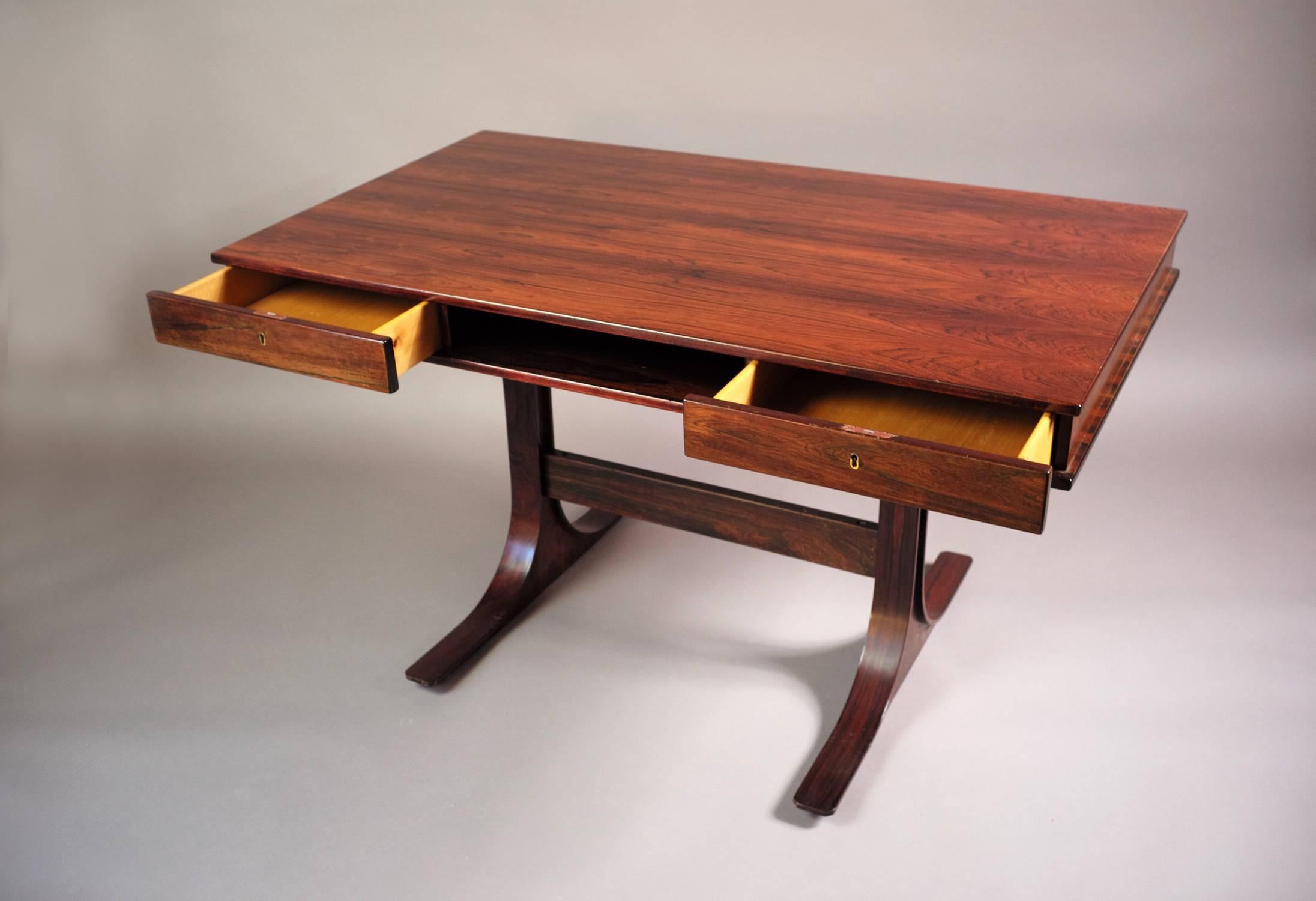 Mid-Century Modern Rosewood Desk by Gianfranco Frattini for Bernini, 1957