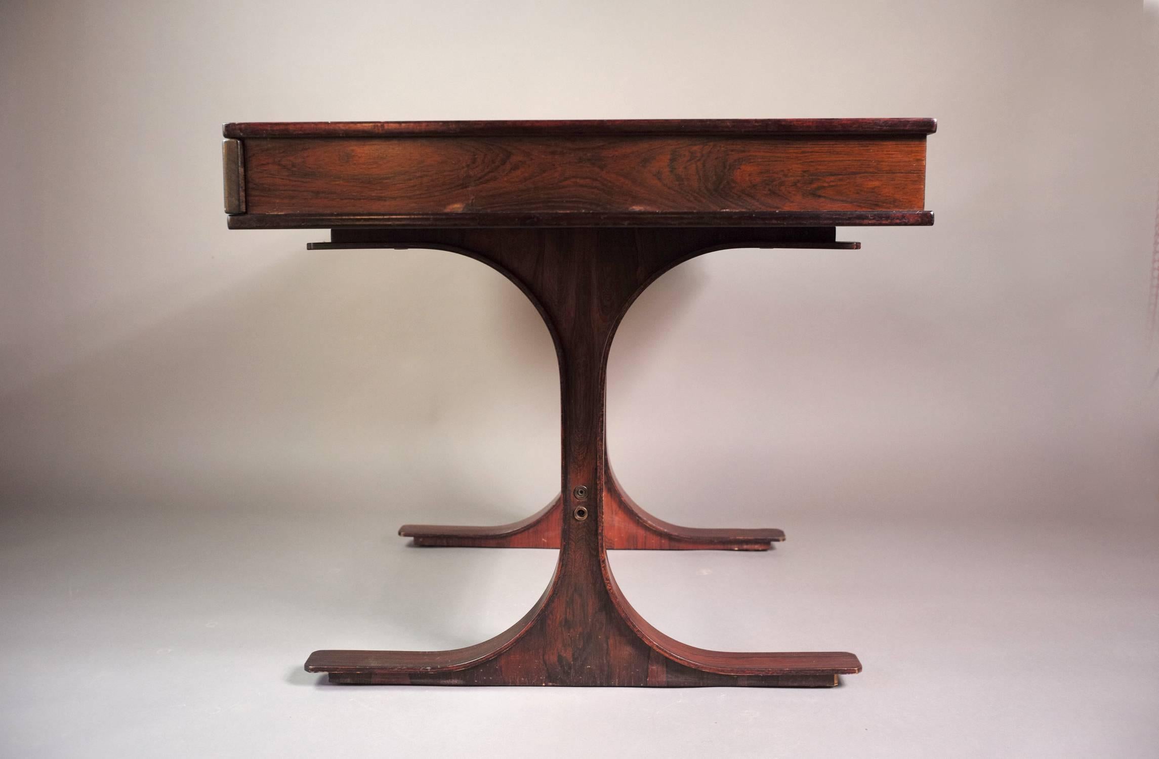 Mid-20th Century Rosewood Desk by Gianfranco Frattini for Bernini, 1957
