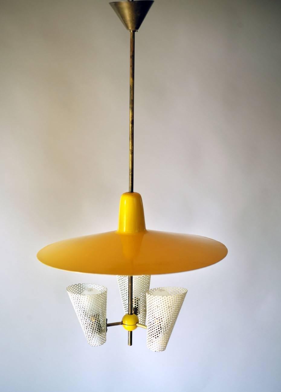 French Vintage Suspension Lamp, 1955