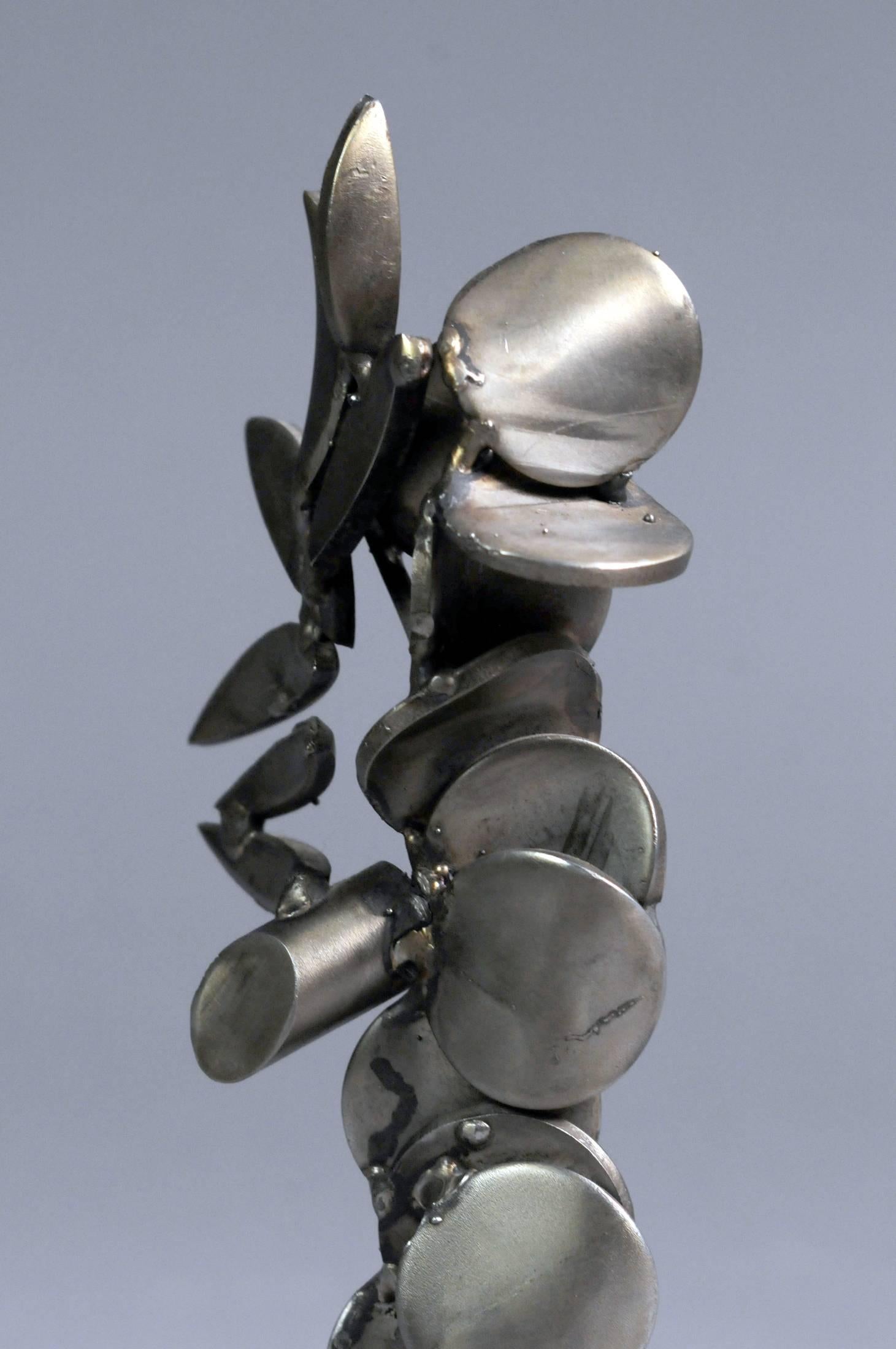 French Stainless Steel Sculpture by Albert Feraud, 1970 For Sale
