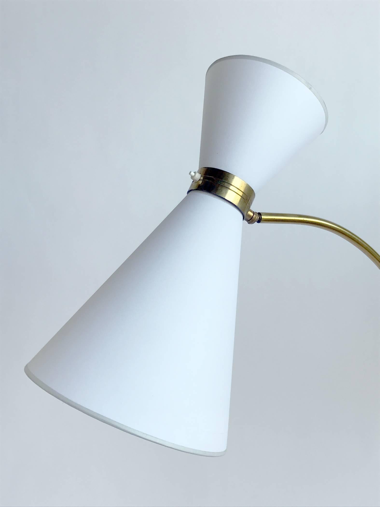 Mid-Century Modern Large Floor Lamp with Triangular Base, Maison Lunel, France, 1950