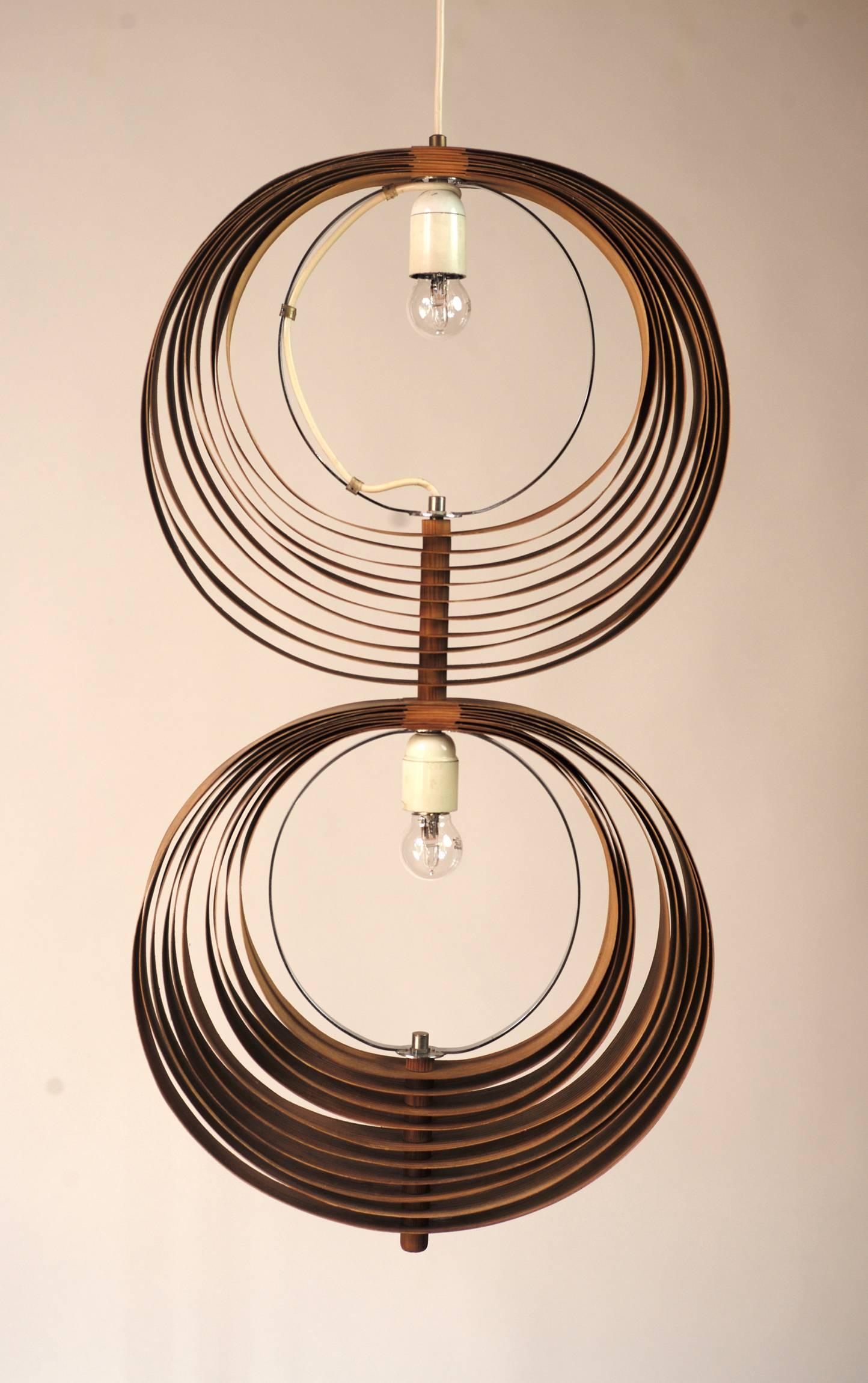 Swedish Pendant with Two Shades by Hans-Agne Jakobsson for Markaryd, 1960s 4