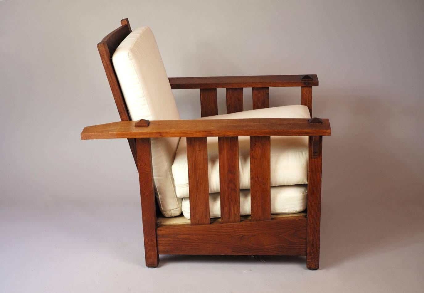 Early 20th Century American Oak Reclining Chair, 1900s