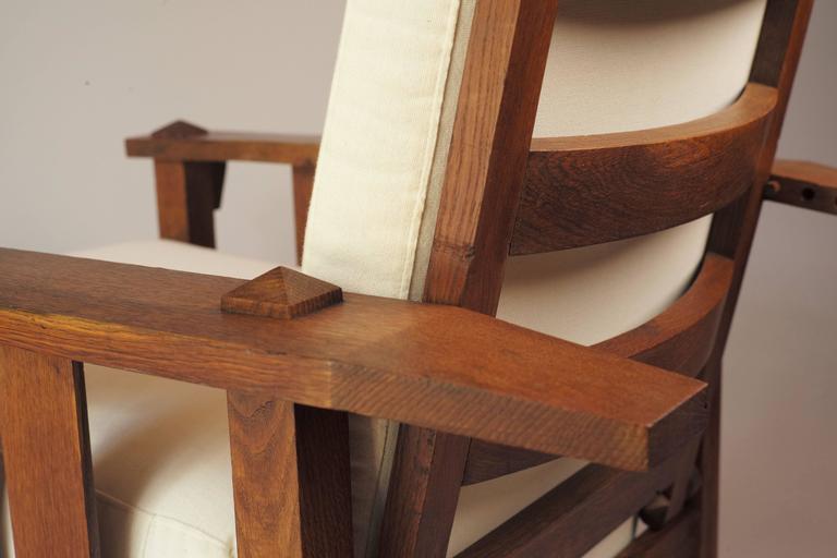 American Oak Reclining Chair, 1900s For Sale at 1stdibs