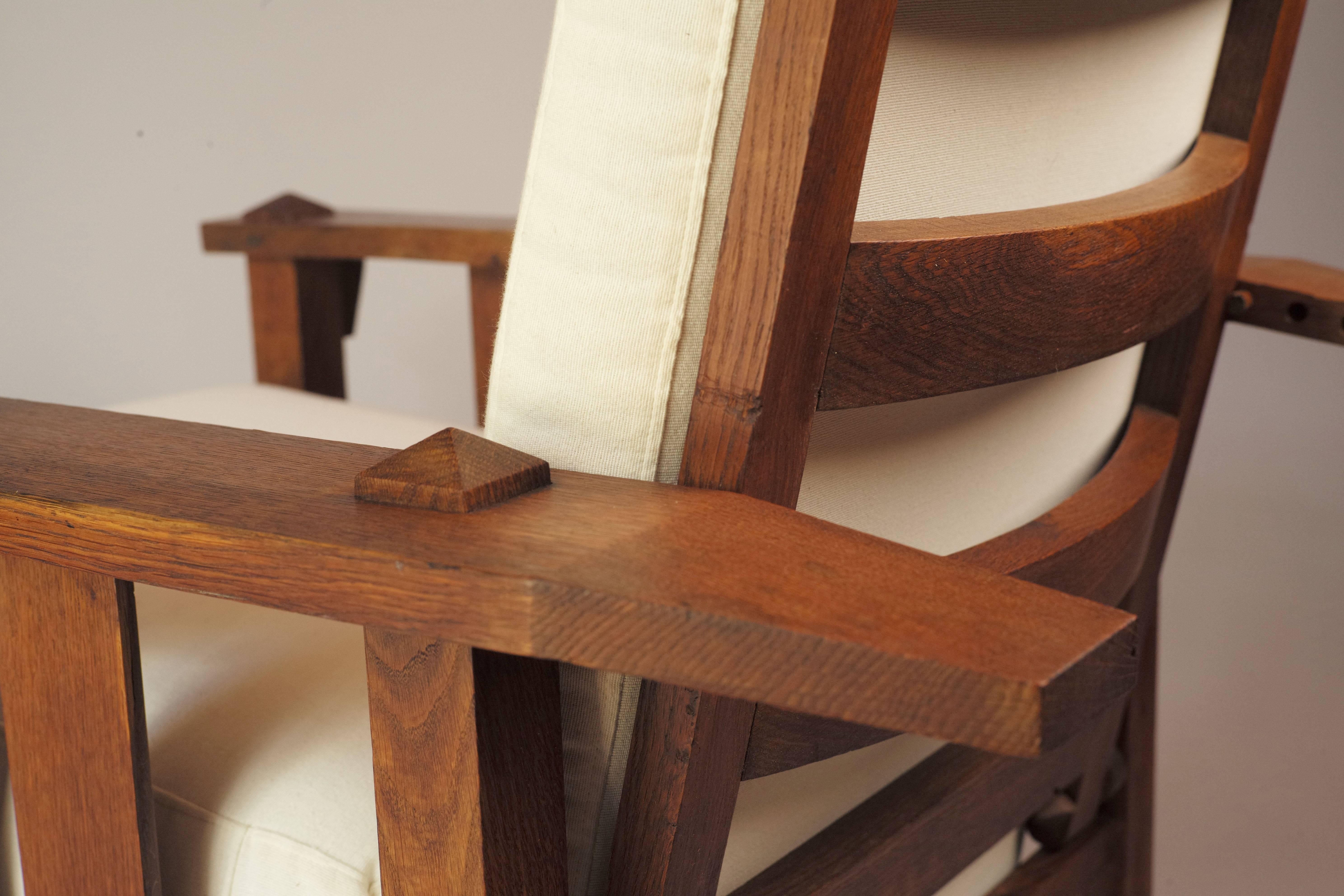 American Oak Reclining Chair, 1900s 4
