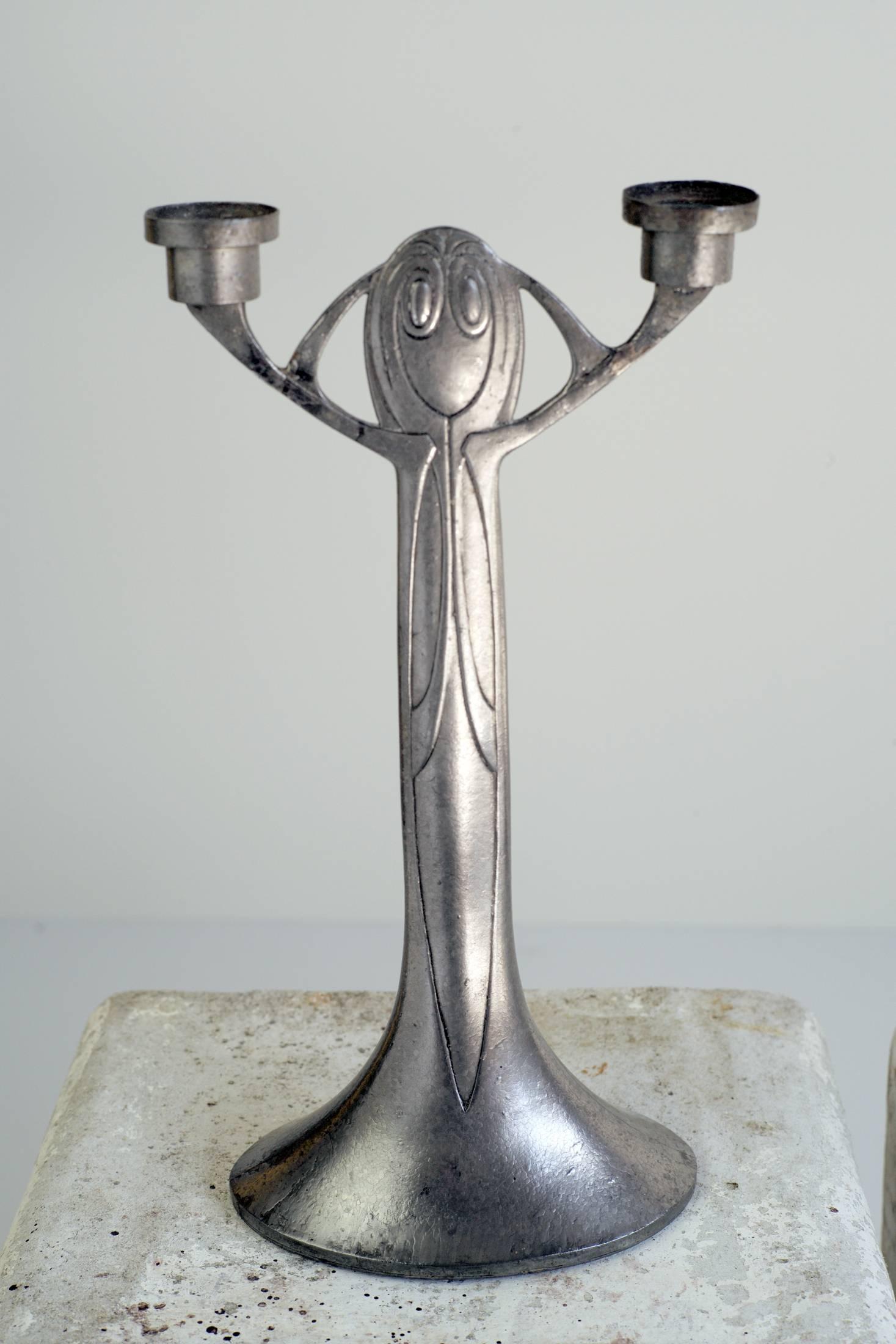 Paar Jugendstil-Kerzenleuchter von Joseph Maria Olbrich:: Deutschland:: 1903-1904 im Zustand „Gut“ in Catonvielle, FR
