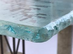 Glass Table, Concrete and Concrete Iron, Italy, 1980