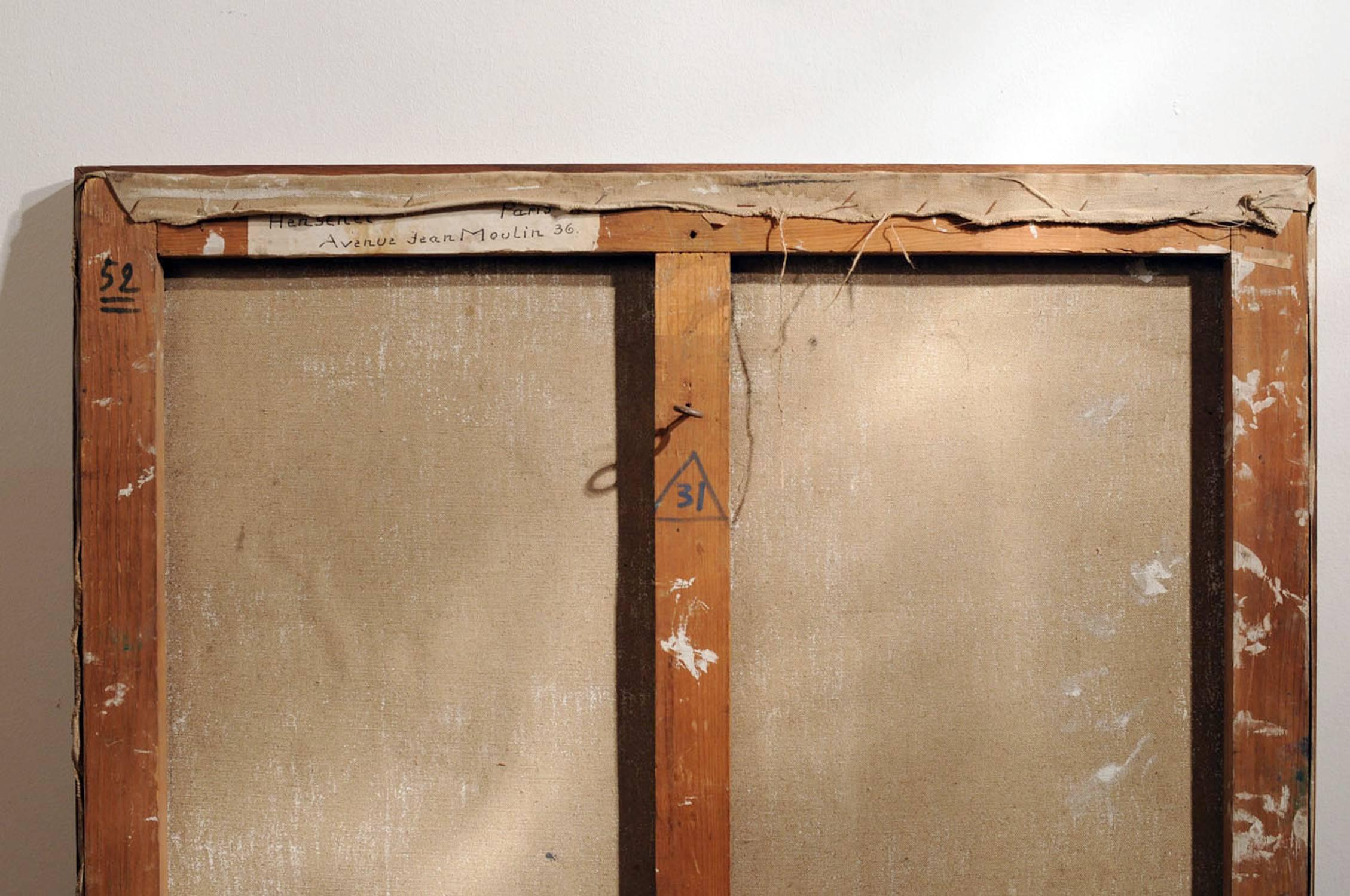 Mid-Century Modern Charlotte Henschel, huile sur toile, France, 1950 en vente