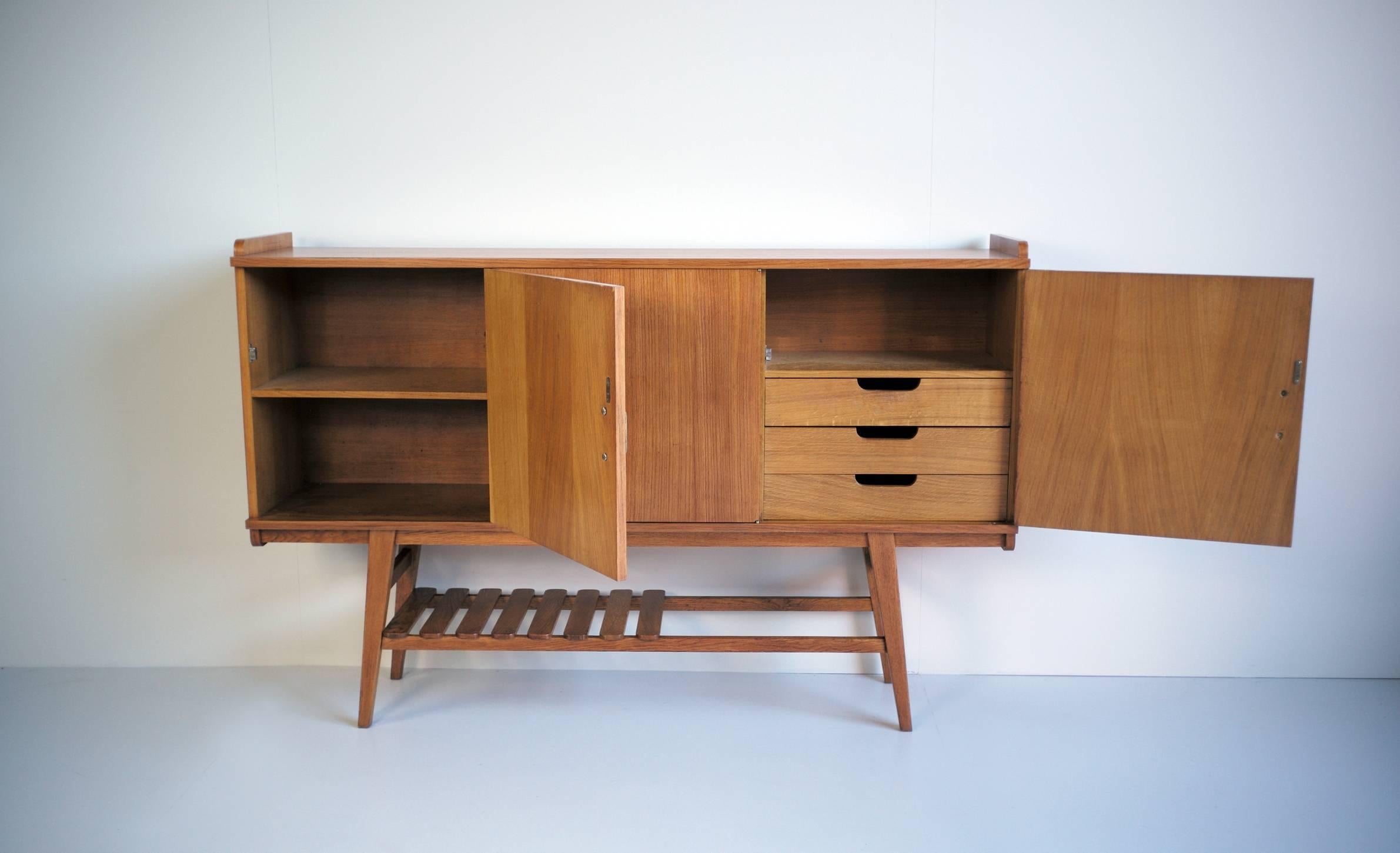 Brass Sideboard by Jean-René Caillette for Georges Charron, France 1950