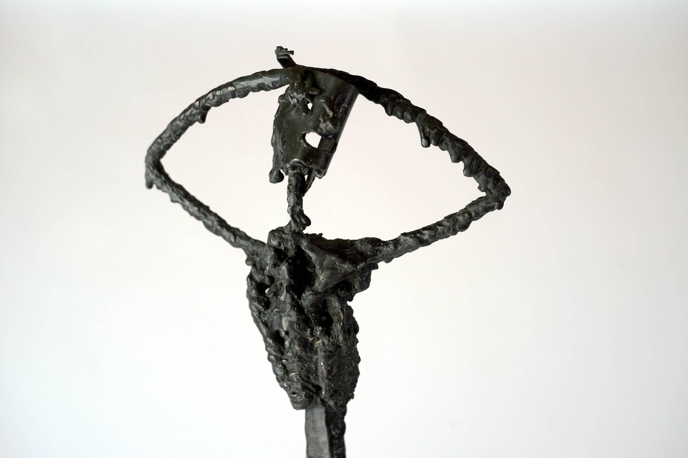 Brutalist Sculpture in Iron, Man on Gears, Signed B.Blatter, France, 1985 In Excellent Condition In Catonvielle, FR