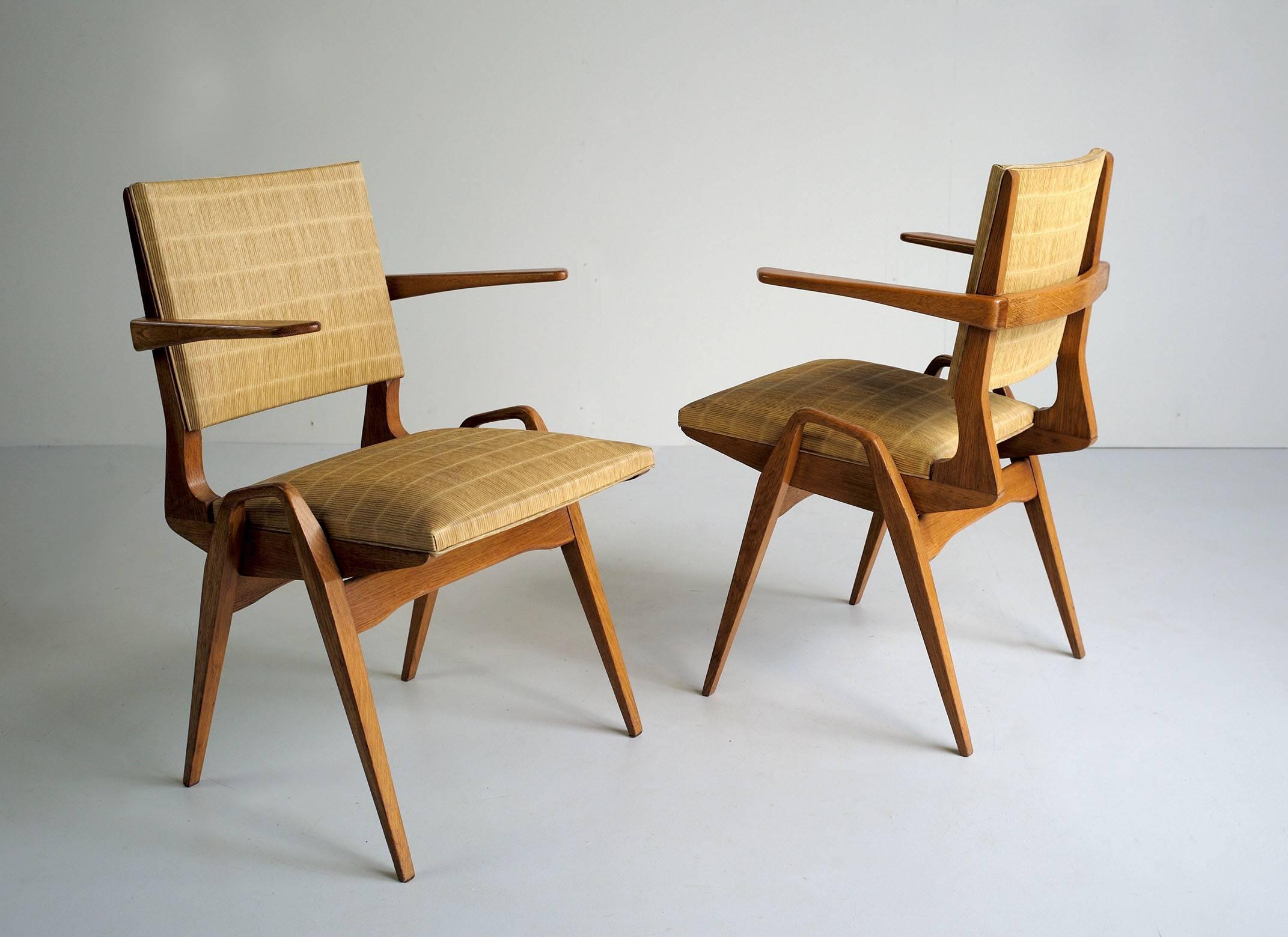 Set of Eight Dining Chairs by Maurice Pré, France, 1950 In Excellent Condition In Catonvielle, FR