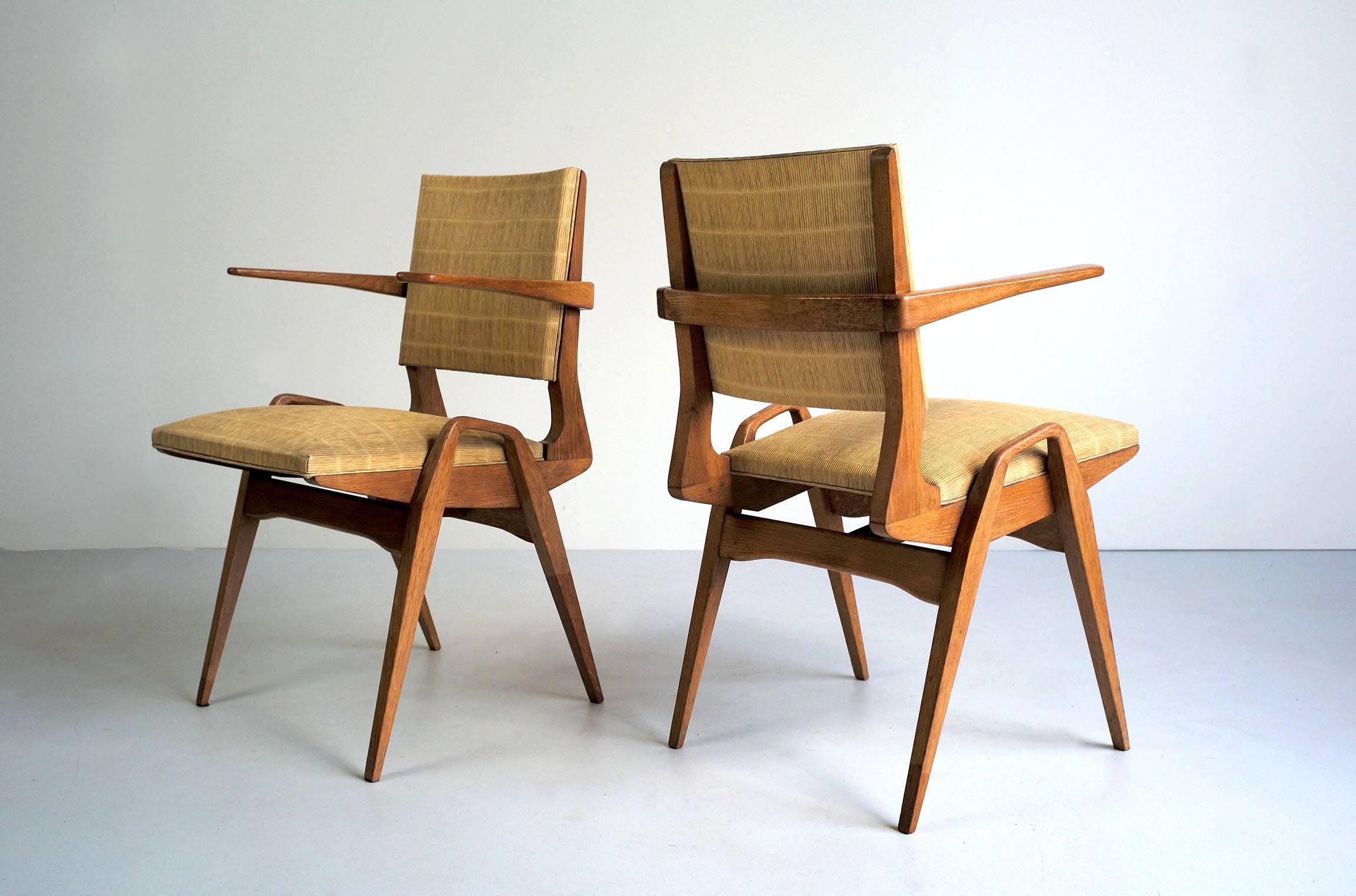 Faux Bamboo Set of Eight Dining Chairs by Maurice Pré, France, 1950