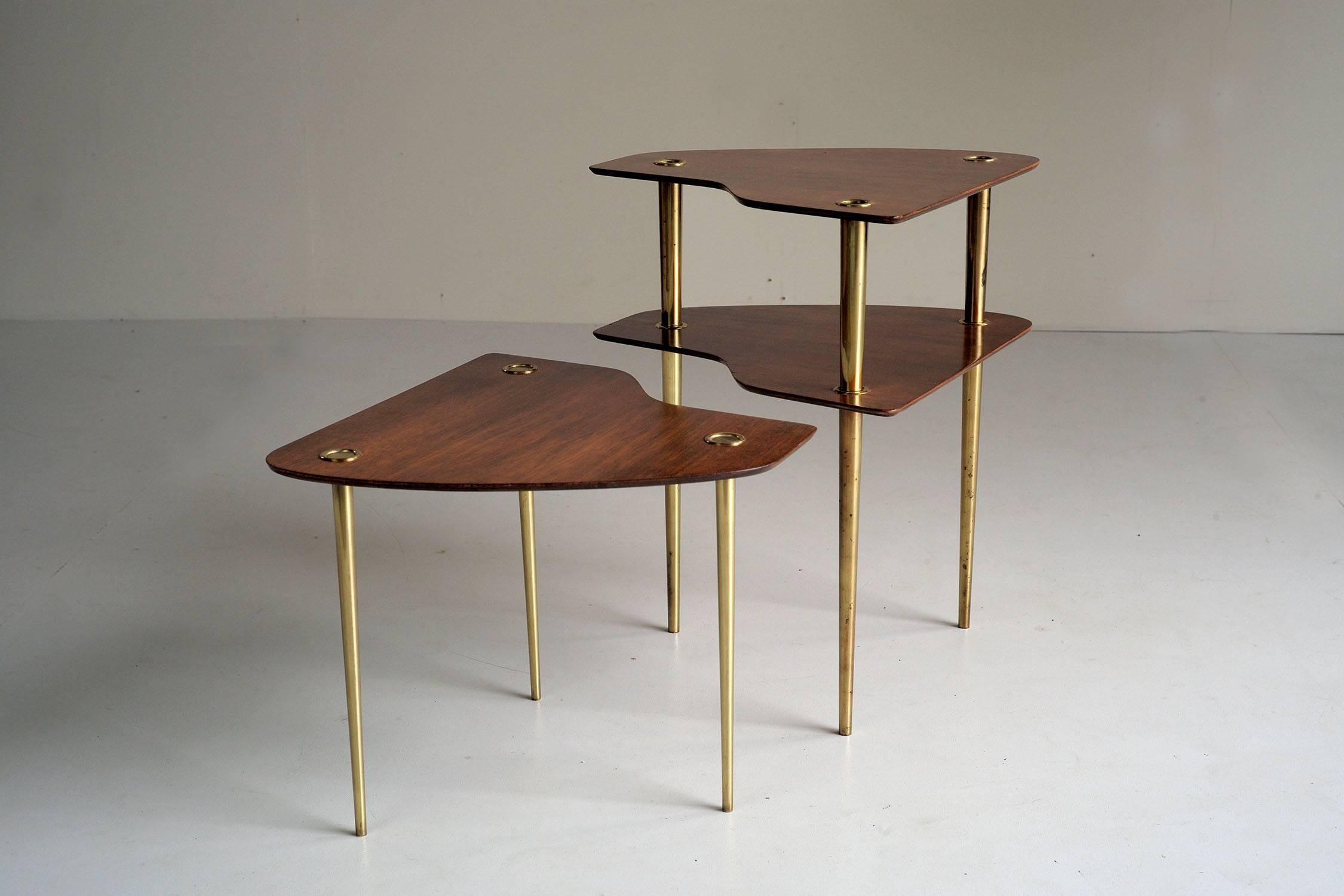French Pierre Cruege, Set of Three Free-Form Tables 