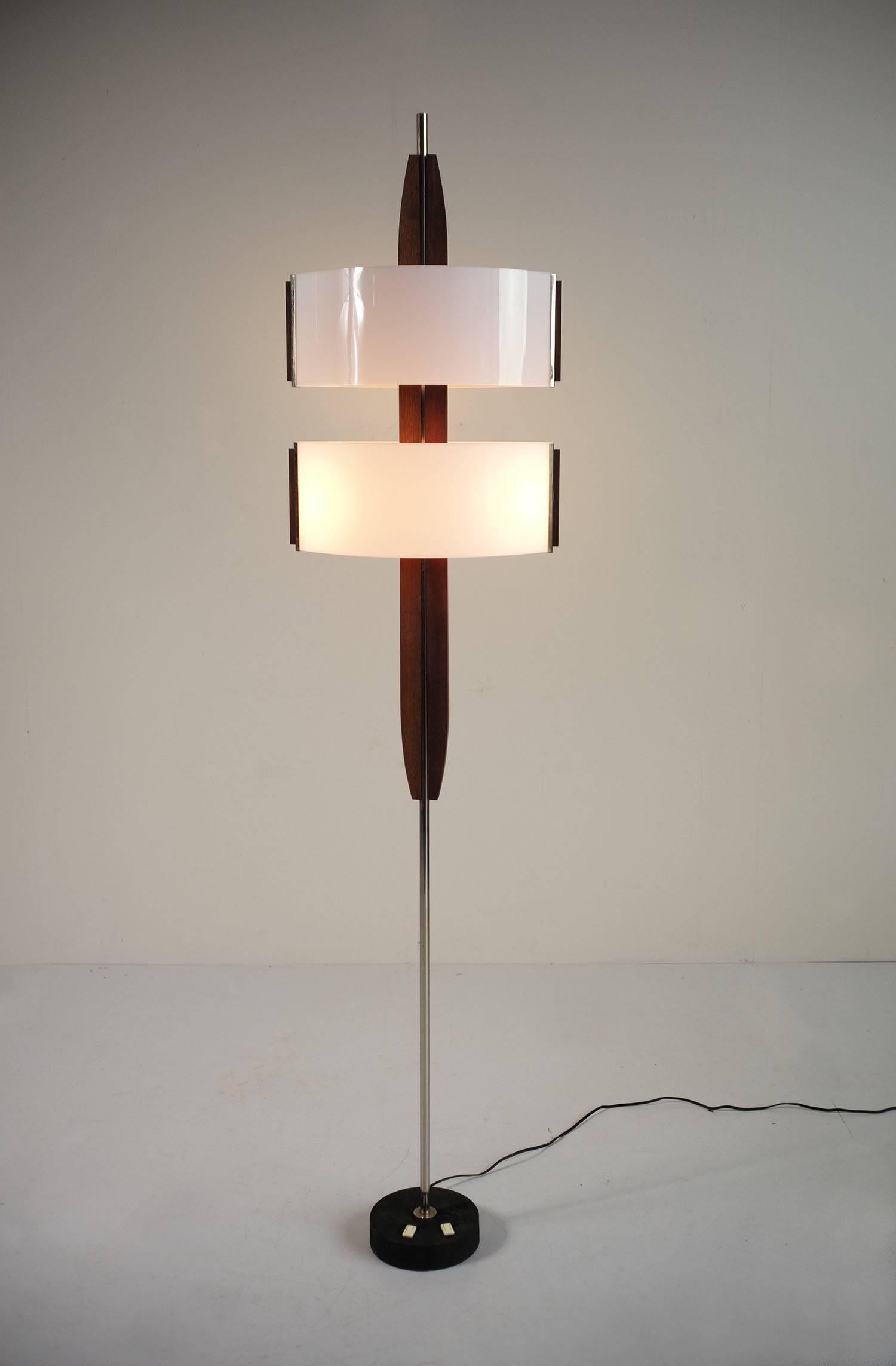 Mid-Century Modern TOTEM Floor Lamp, Maison Arlus, France, 1960