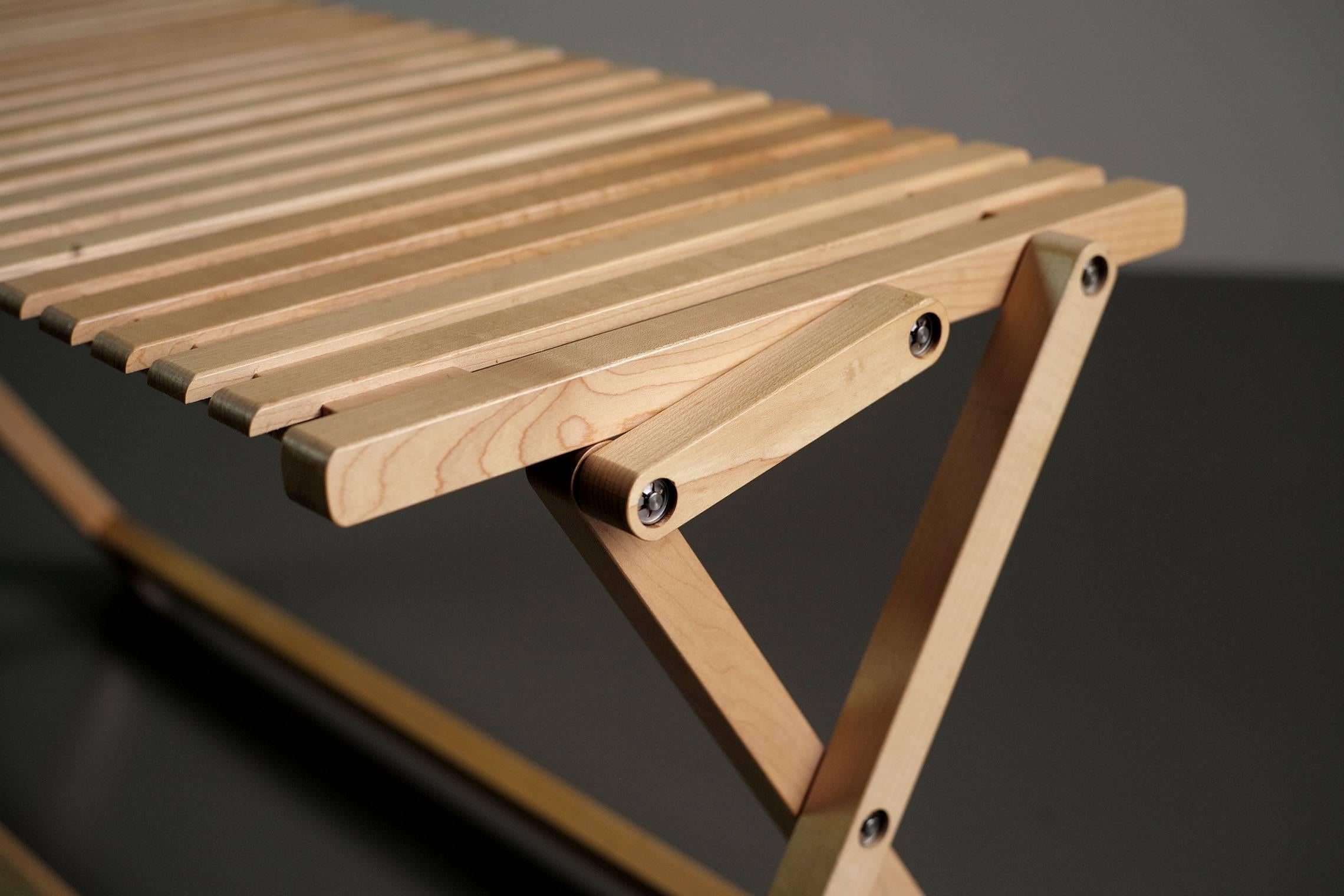 Jean-Claude Duboys, A5 Folding Maple Bench, France, 1980 For Sale 1