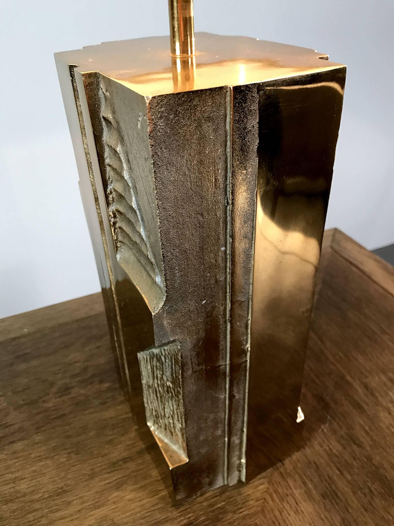 Michel Mangematin Lamp in Gilded Bronze, France 1960 2