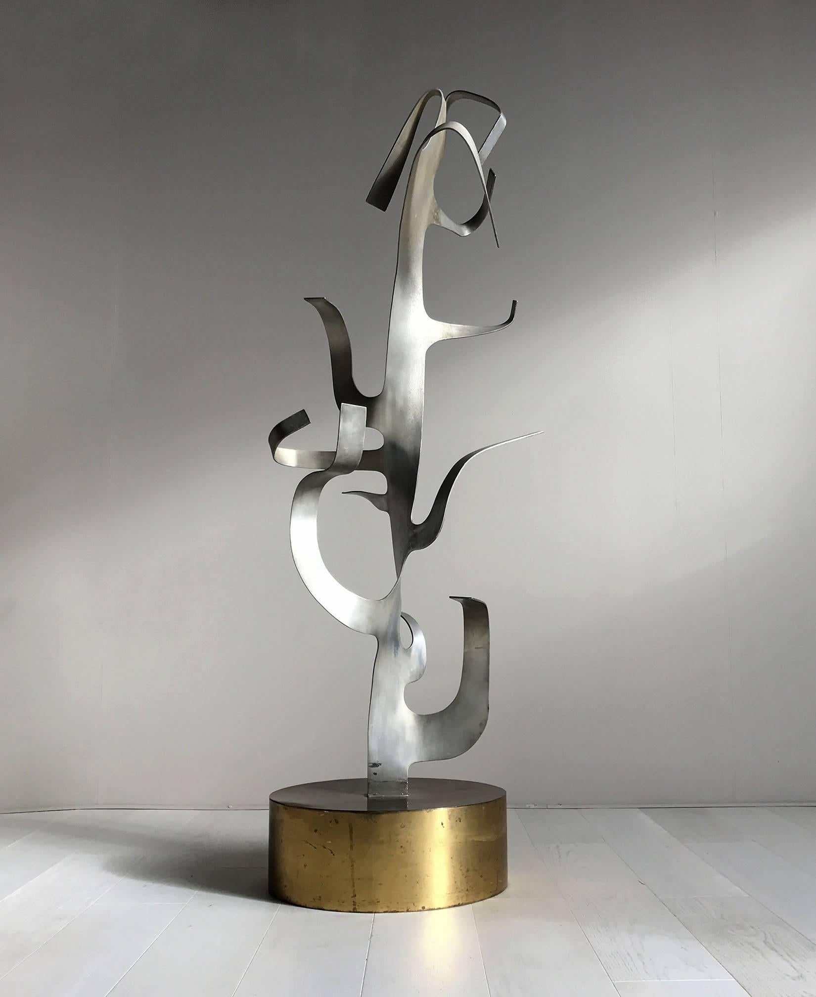 Sculpture Tree in Aluminium and Brass, France, 1970 2