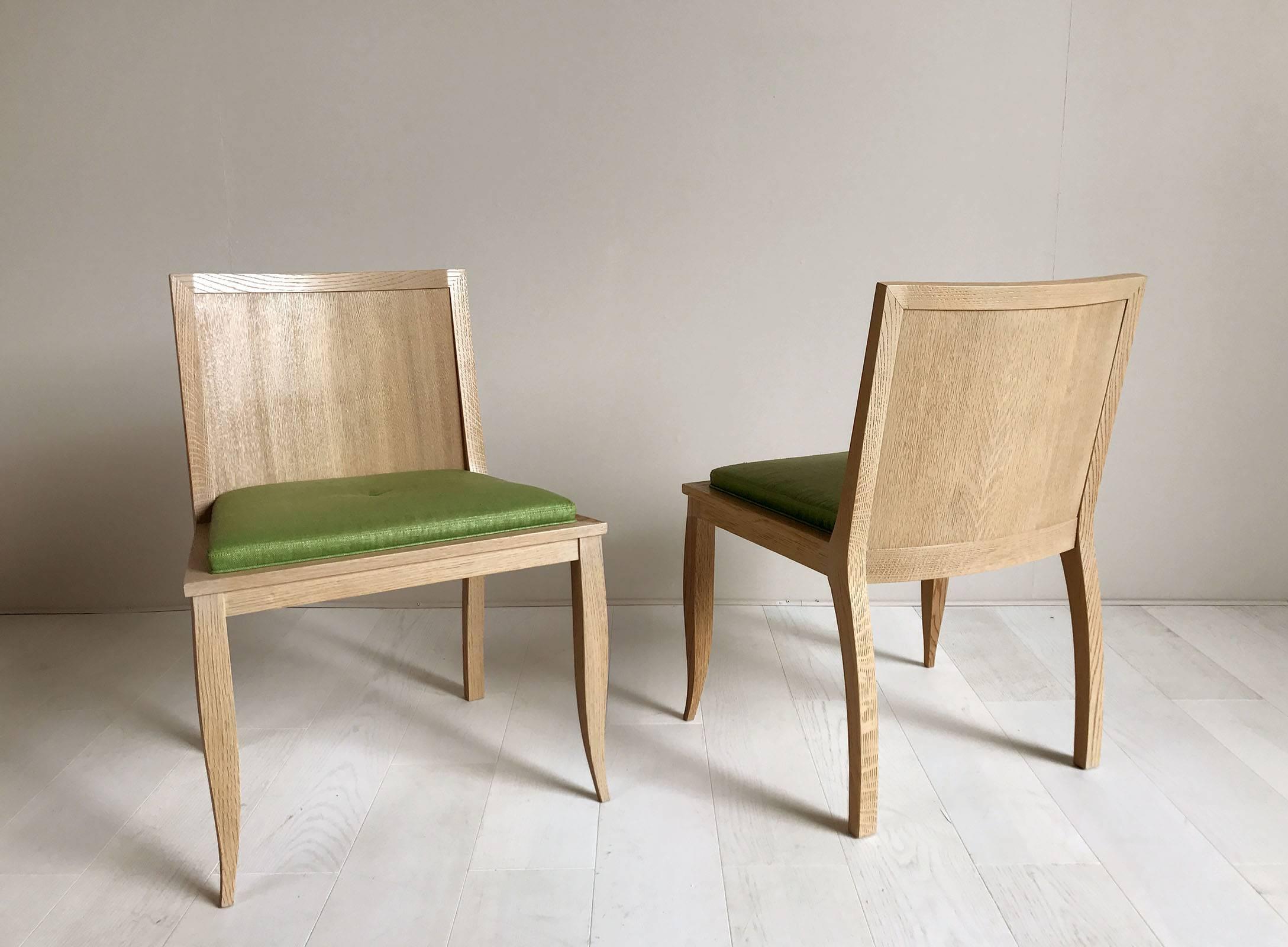 Philippe Delzers for Elitis, Pair of Chairs L'ange Bleu, France, 1998 For Sale 2