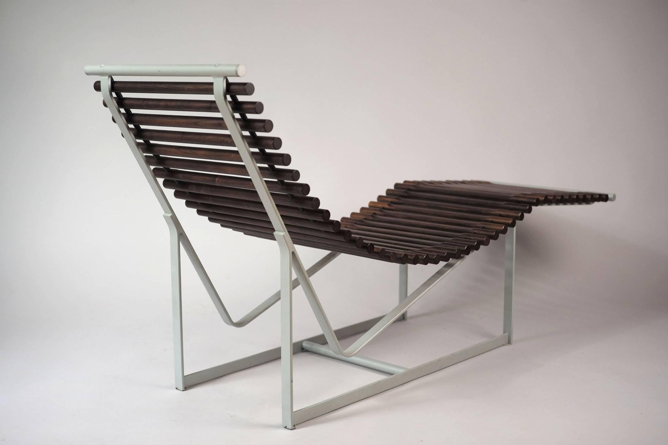 Italian Rosewood and Anodized Metal Lounge Chair, 1980s 1