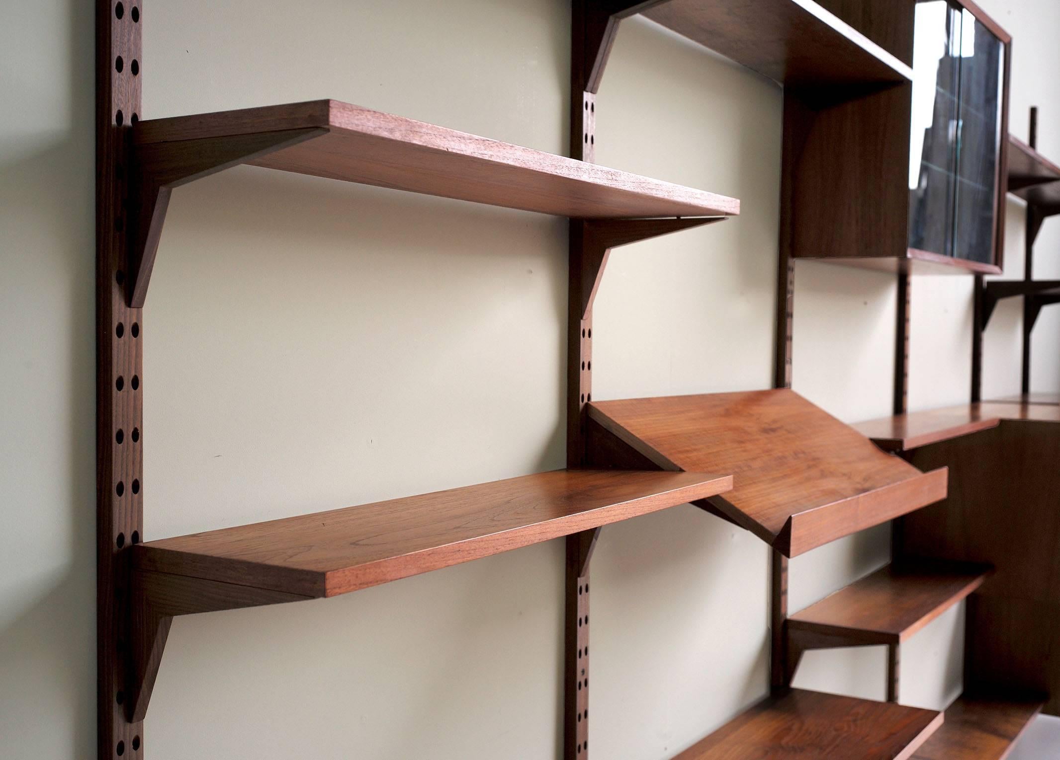 Oak Danish Wall Bookcase by Poul Cadovius for Royal System, 1960s