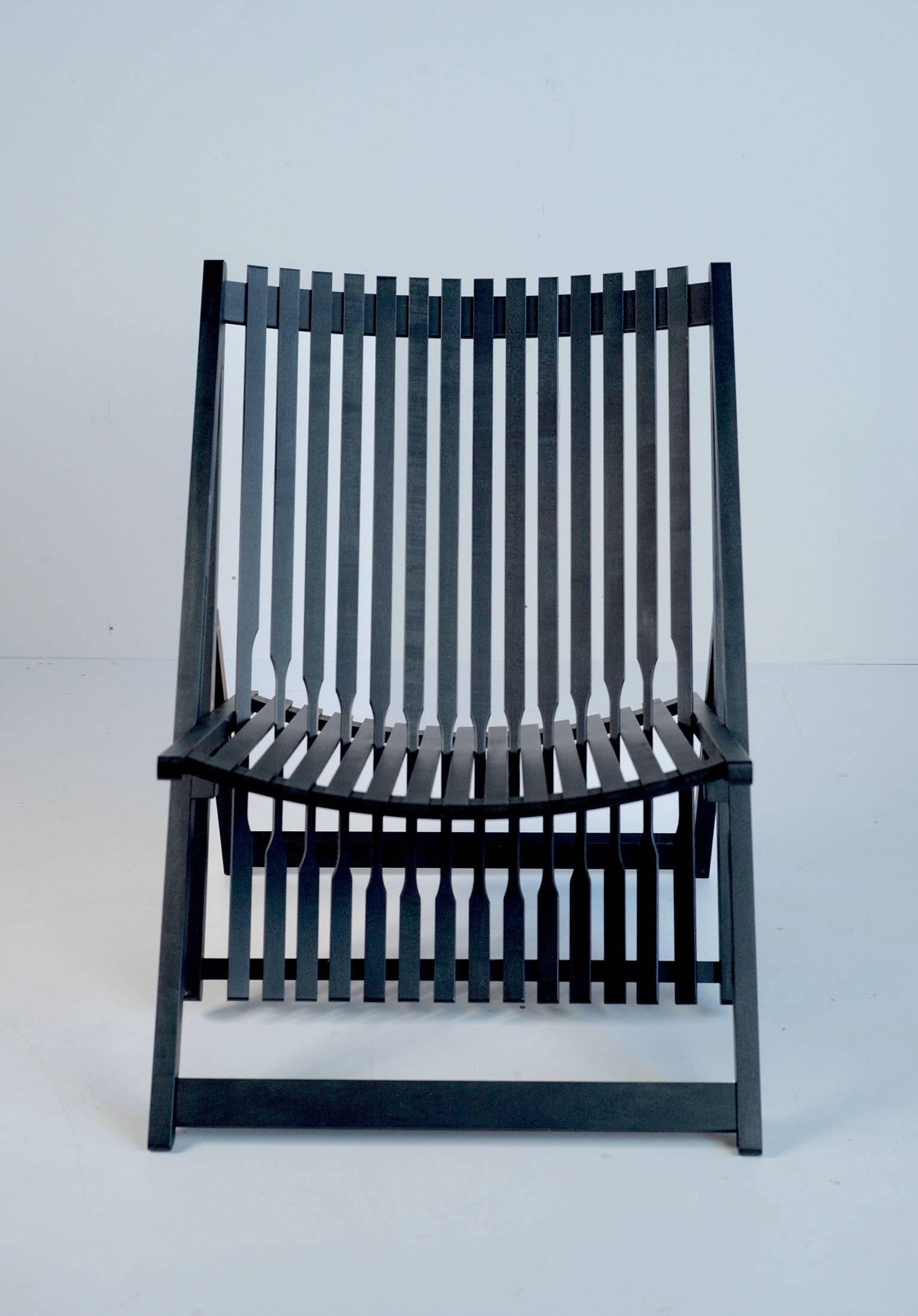 Ébénisé Jean-Claude Duboys, paire de fauteuils A1, France, 1980 en vente