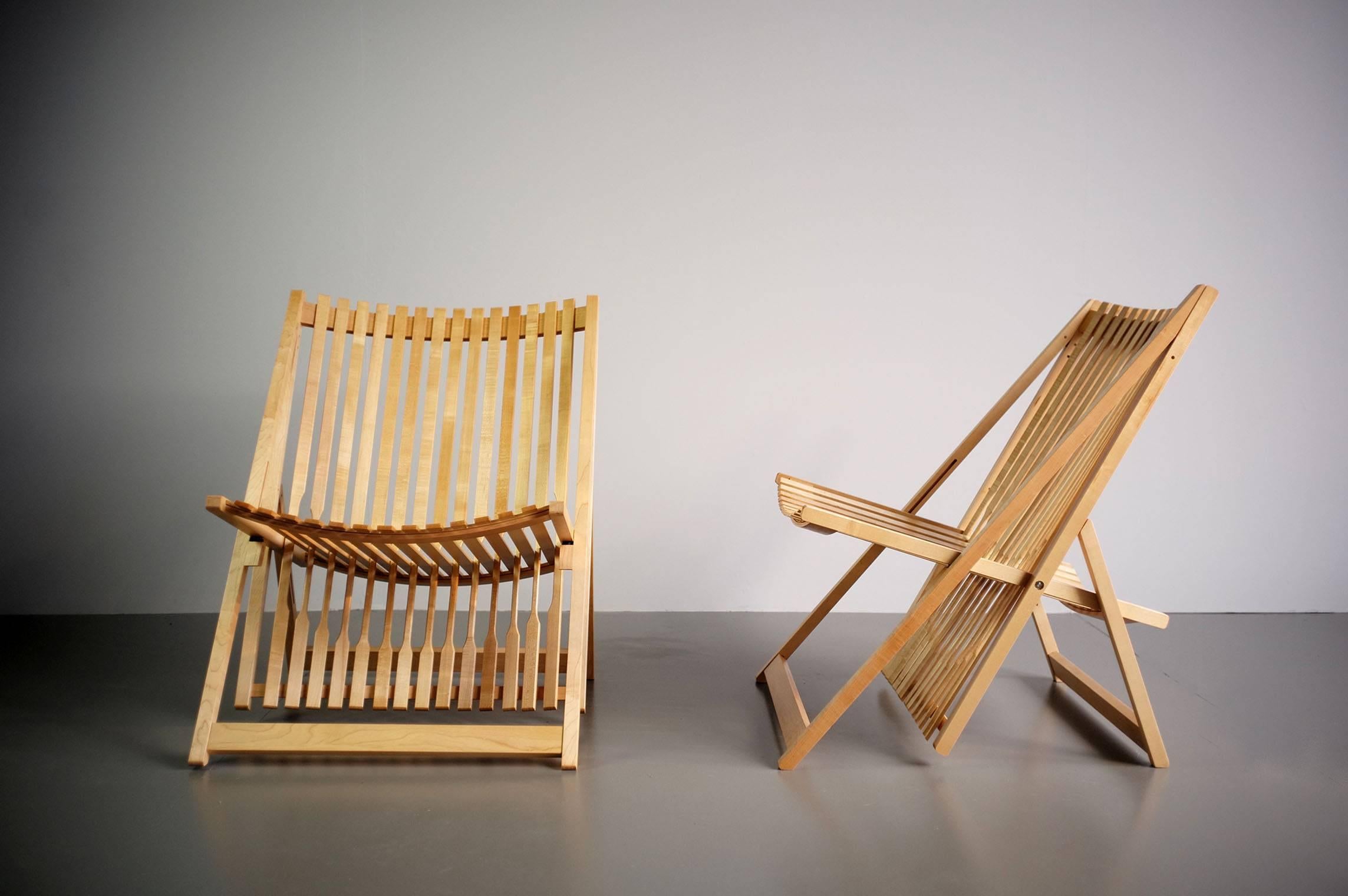 Maple Jean-Claude Duboys, Pair of A1 Armchairs, France, 1980 For Sale
