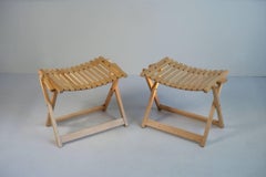 Jean-Claude Duboys: Pair of A4 maple stools, France 1980