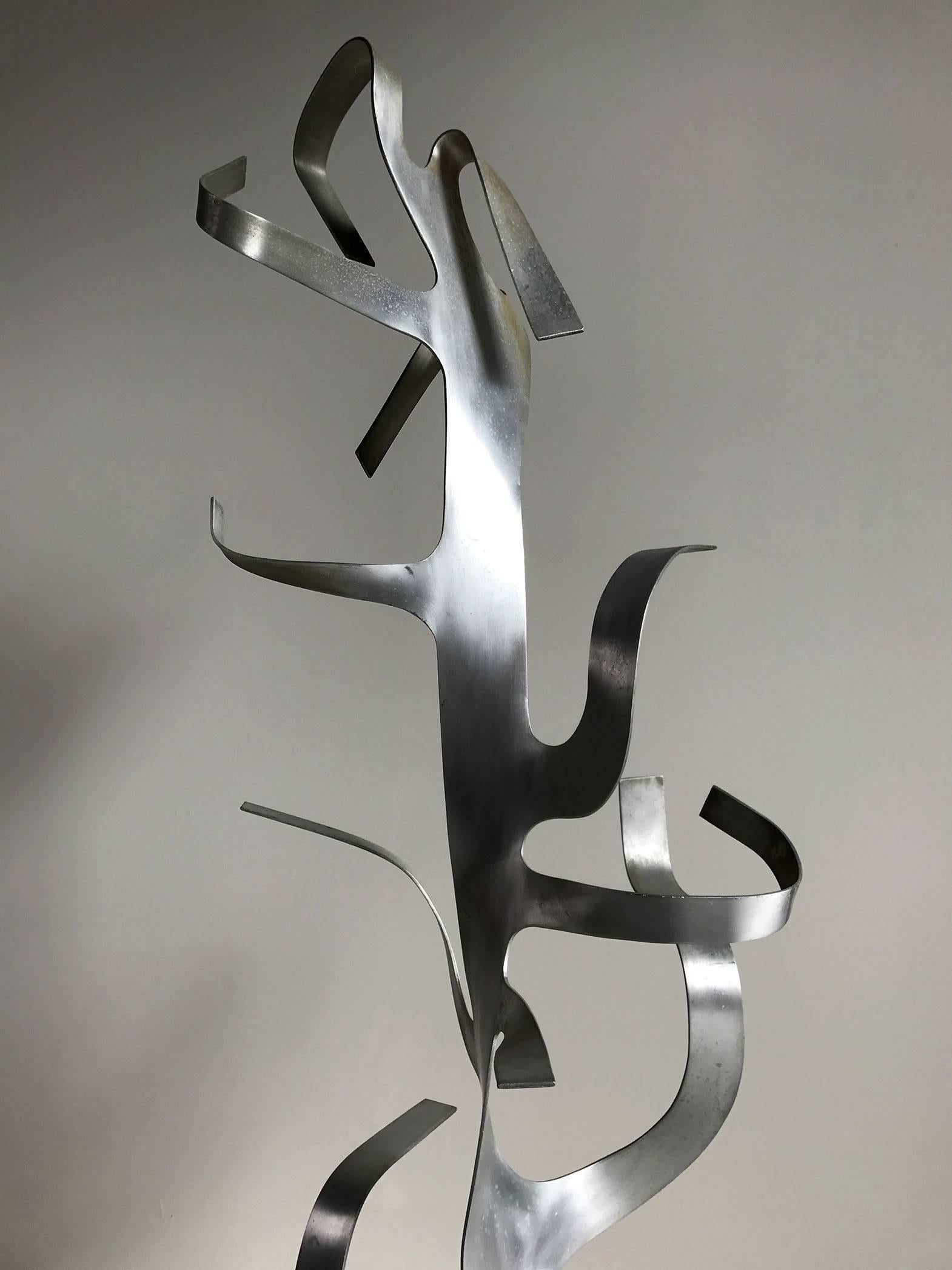 Late 20th Century Sculpture Tree in Aluminium and Brass, France, 1970