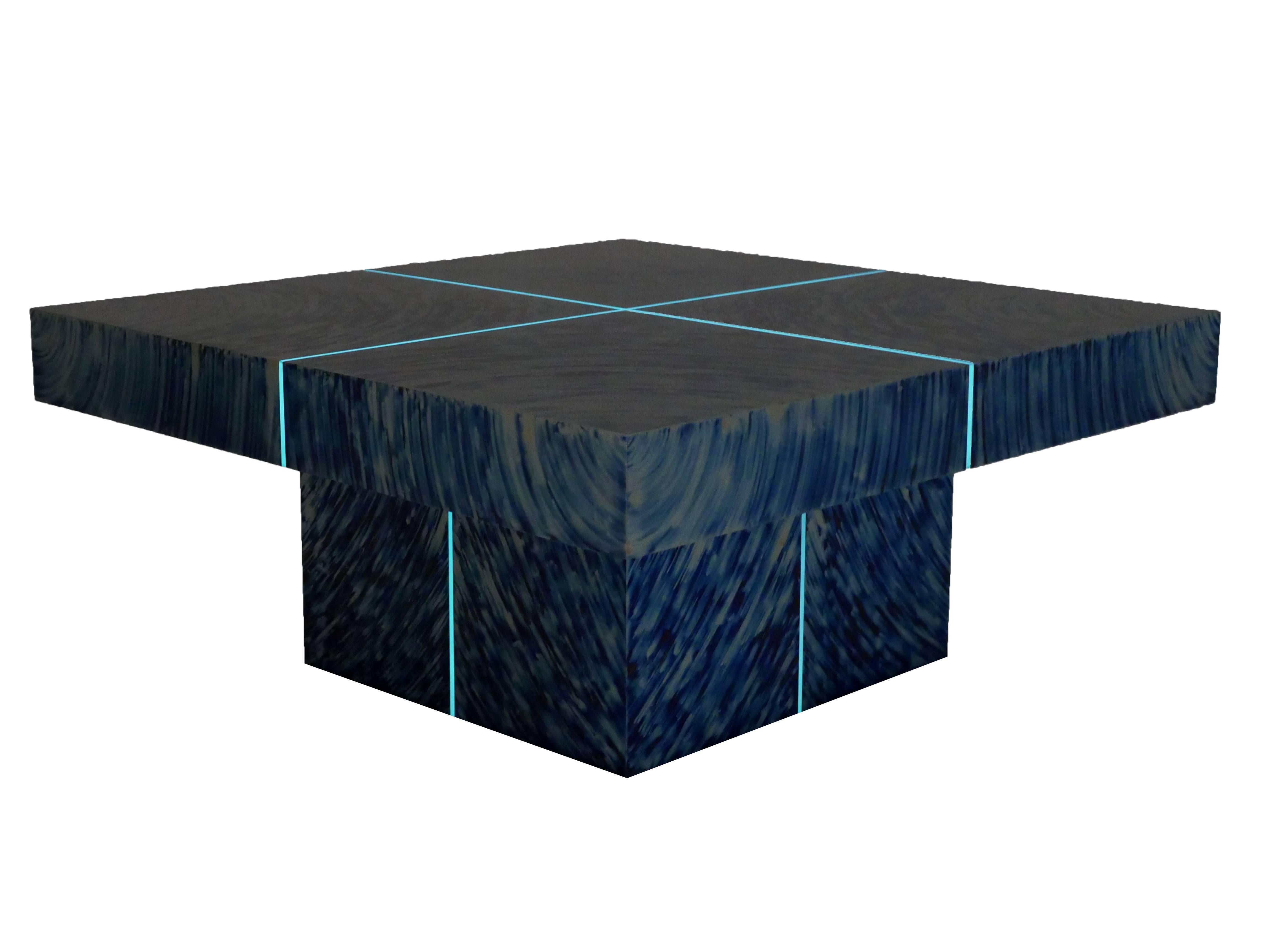 Contemporary HYPNOSE coffee table in titanium by Xavier Mennessier For Sale