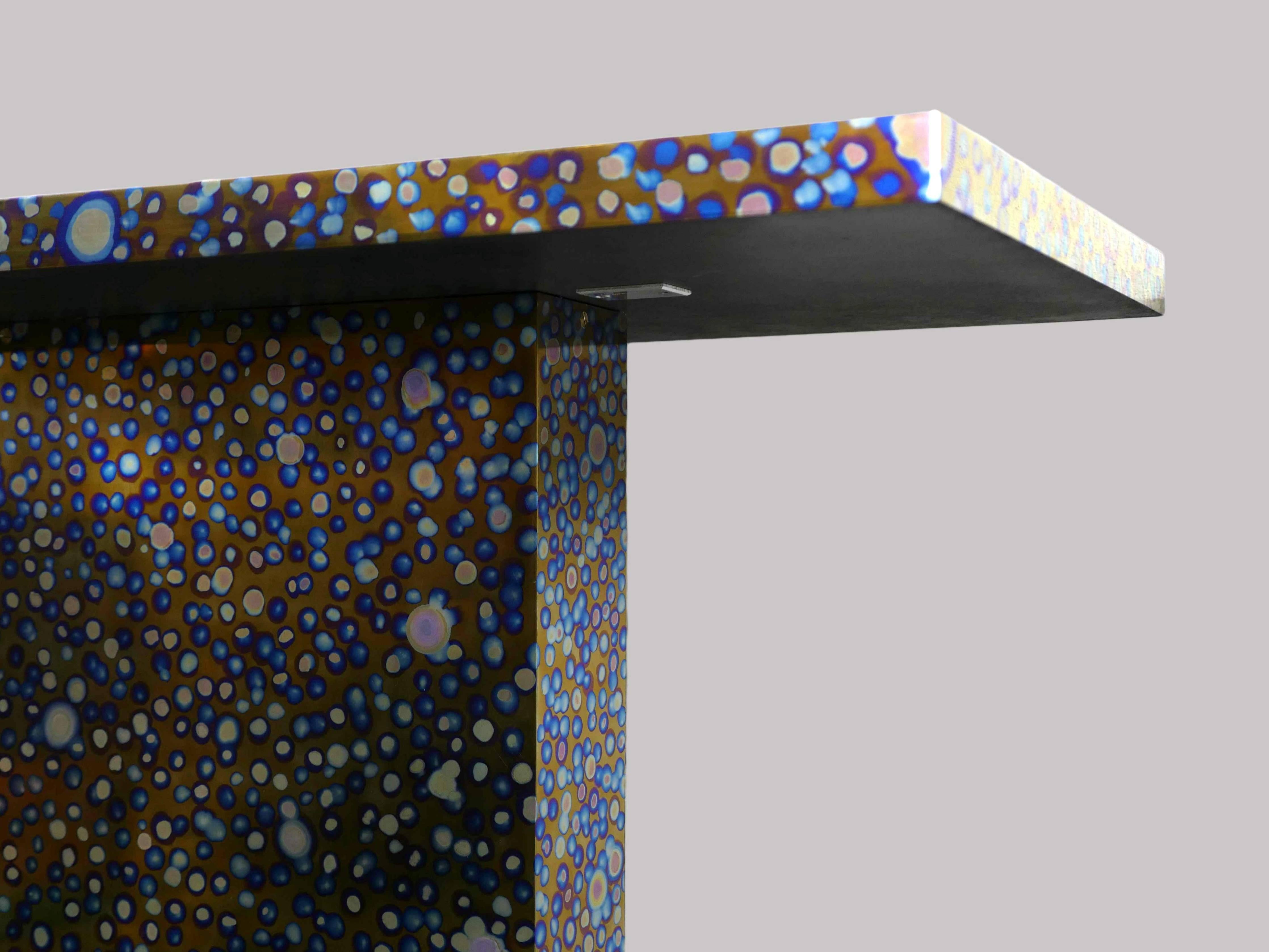 Metal COSMOS console in titanium by Xavier Mennessier For Sale
