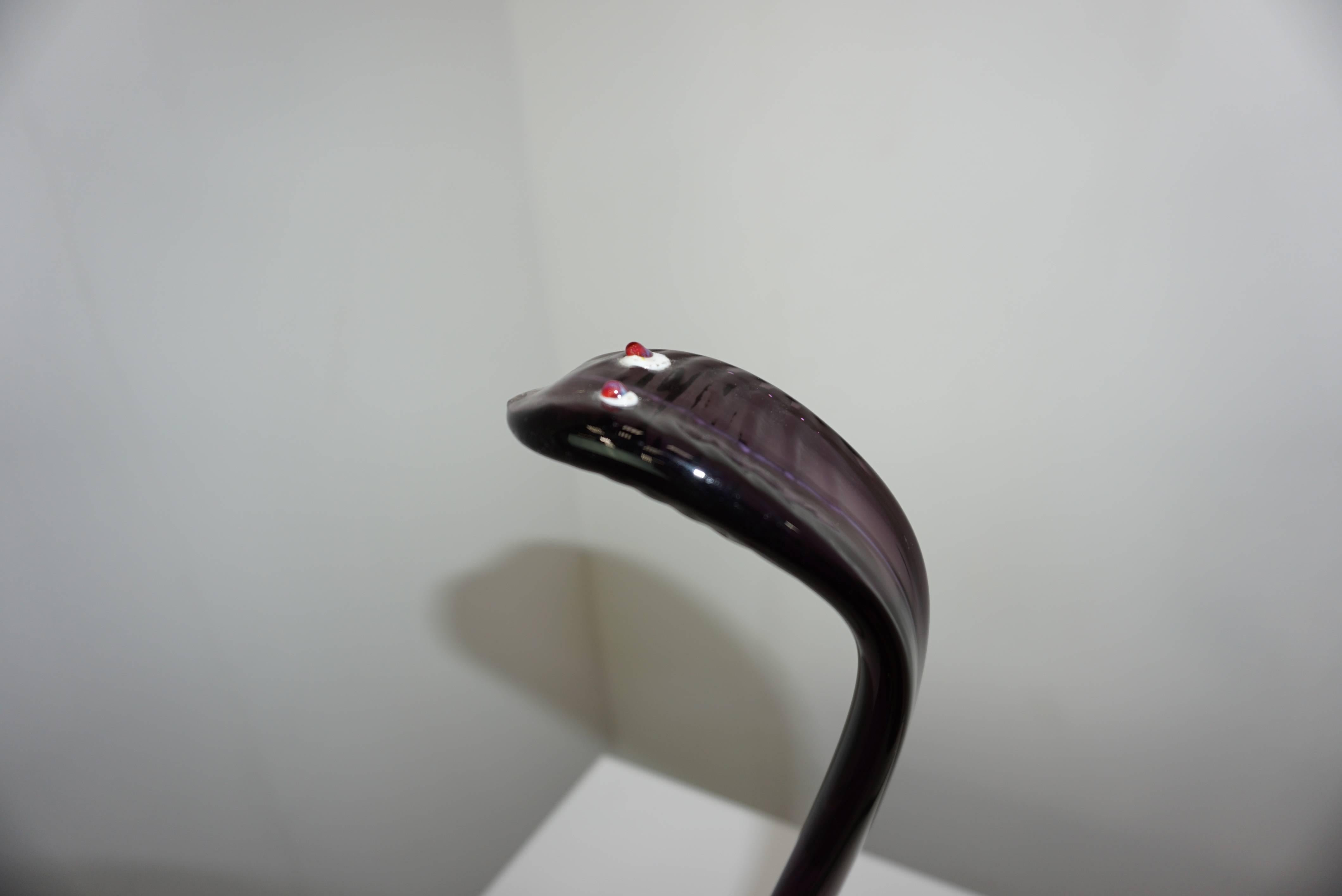 Minimalist Cobra Stylized/ Scuplure in Murano Glass