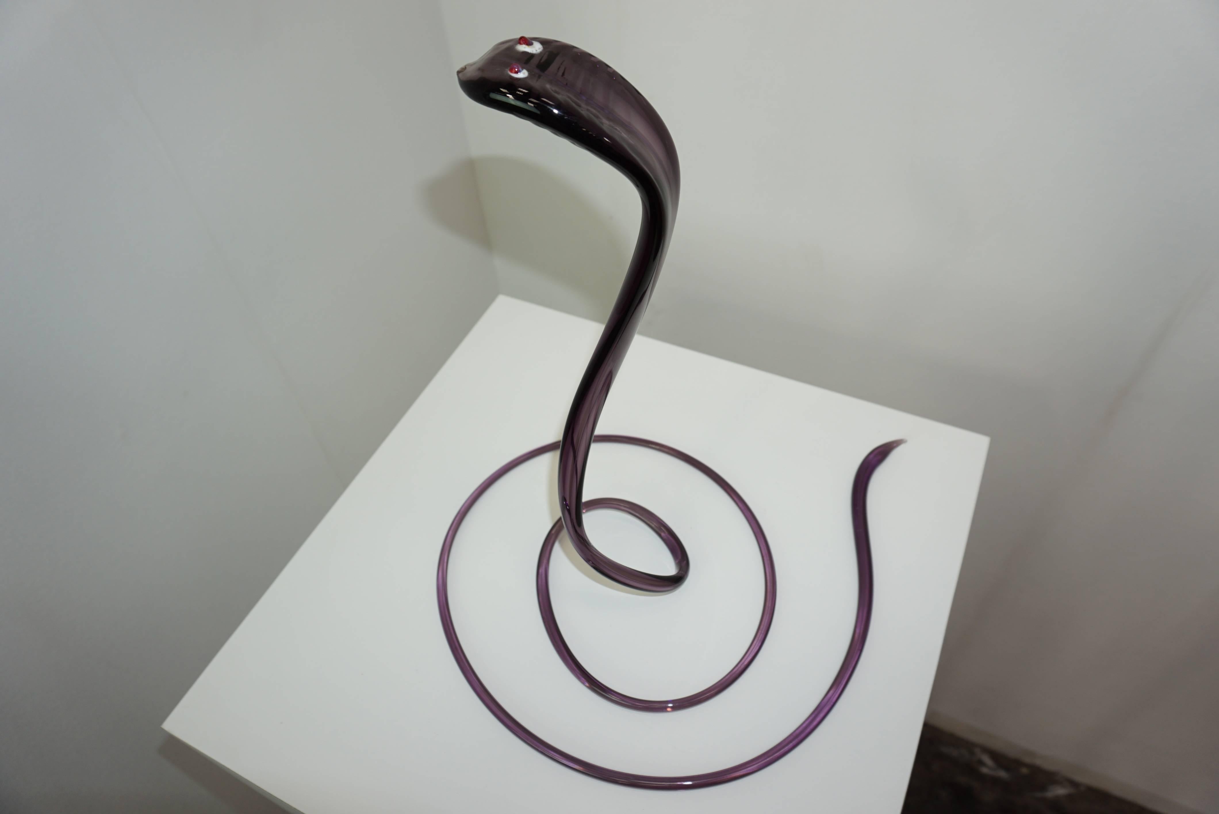 20th Century Cobra Stylized/ Scuplure in Murano Glass