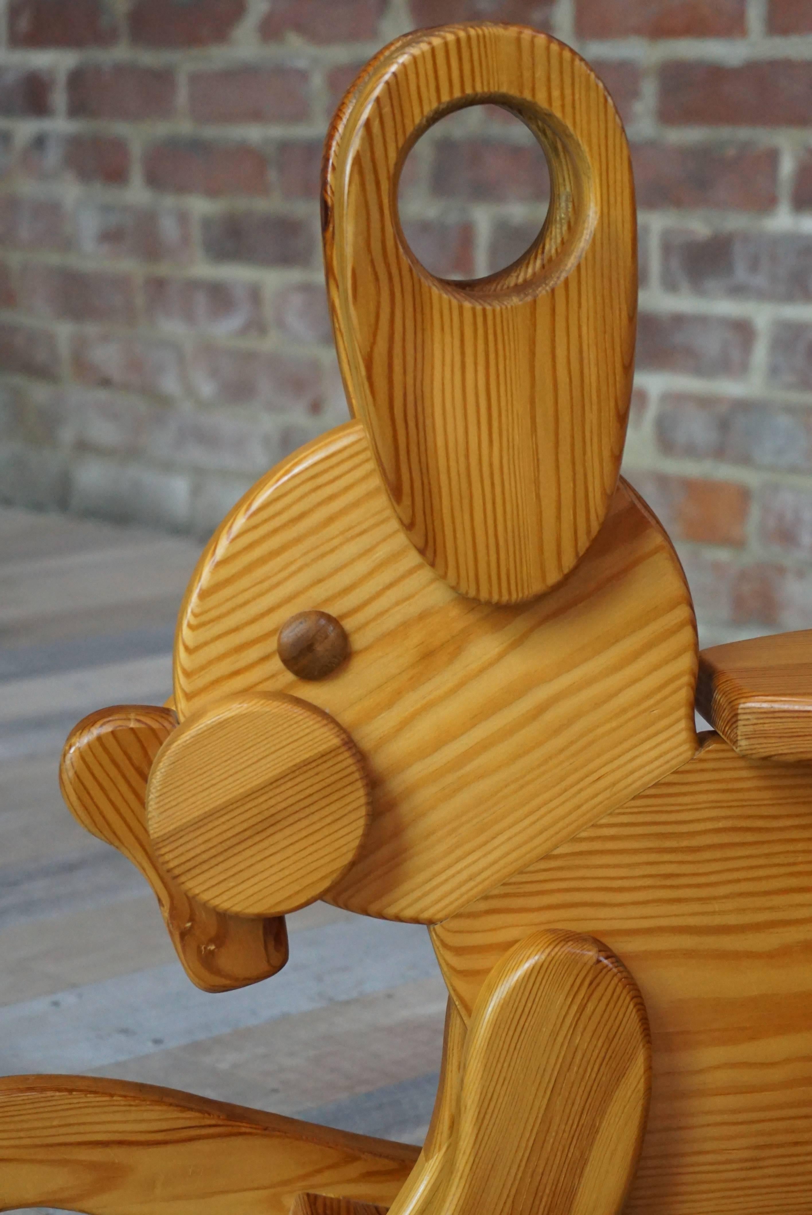 French Solid Wood Rocking Horse 