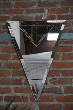 French Art Deco Triangular Bevelled Mirror