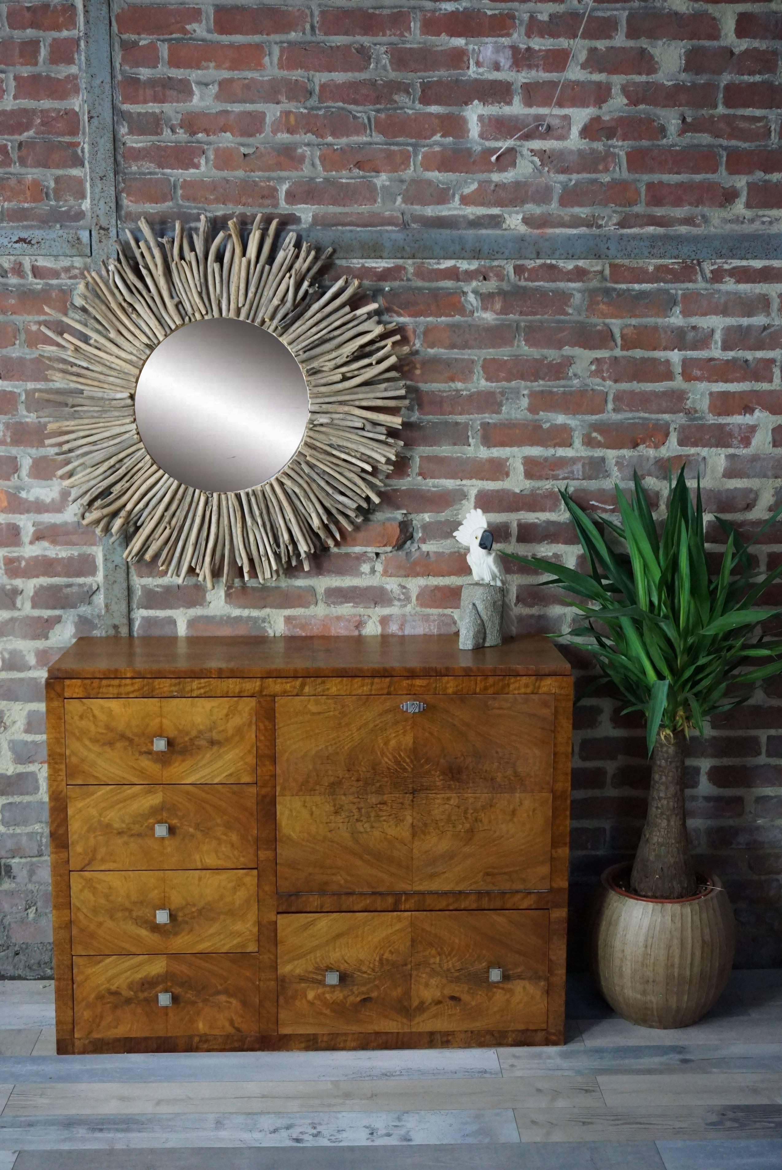 French Driftwood Sunburst Mirror