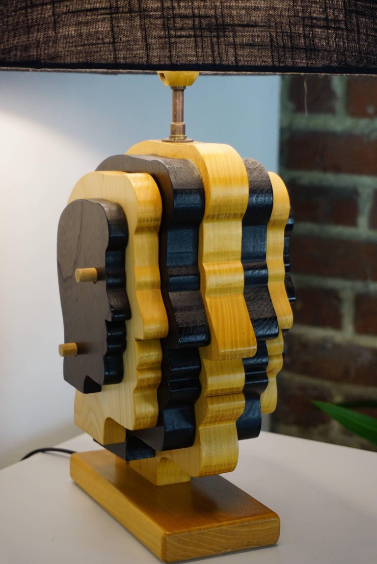 Vintage Dutch Design Wooden Lamp Face For Sale at 1stDibs wooden