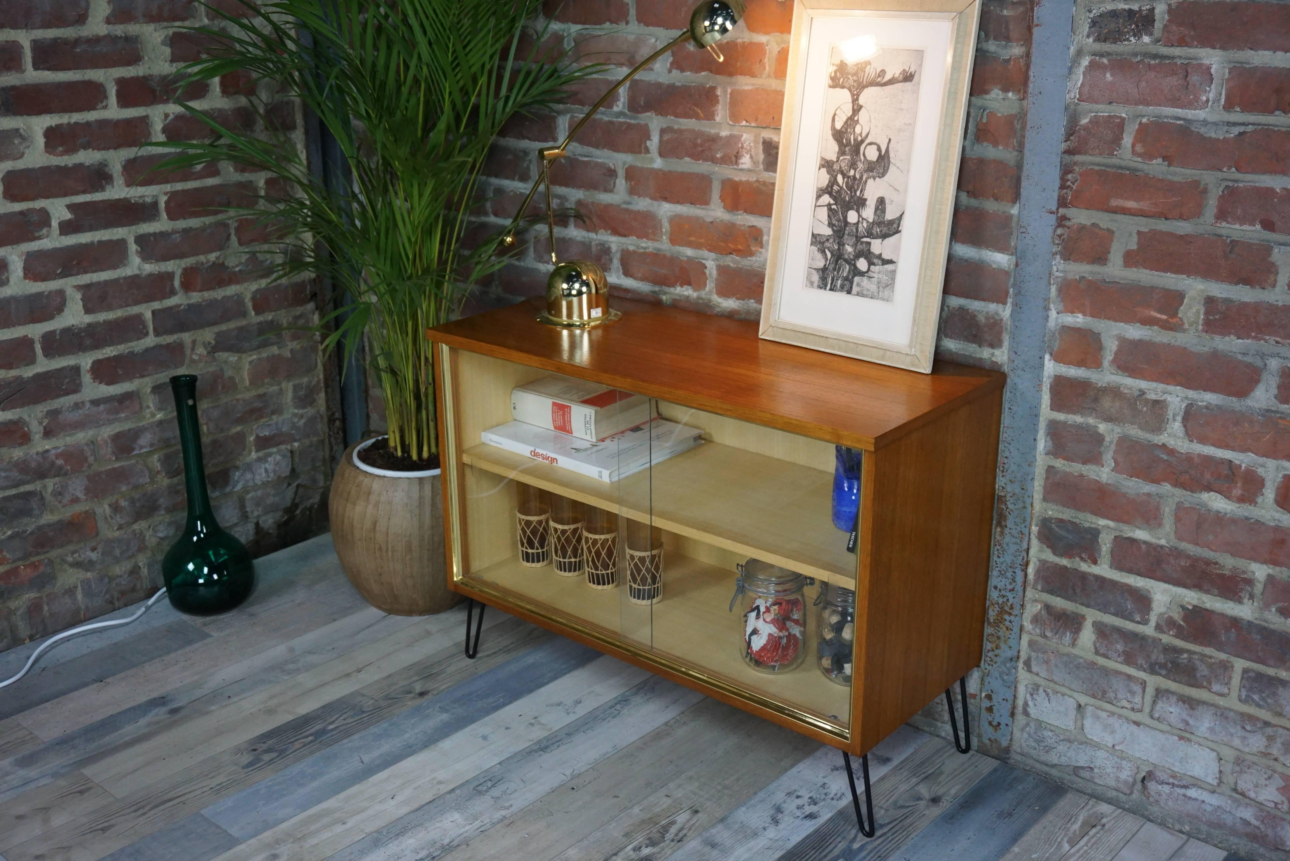 teak wood display cabinet