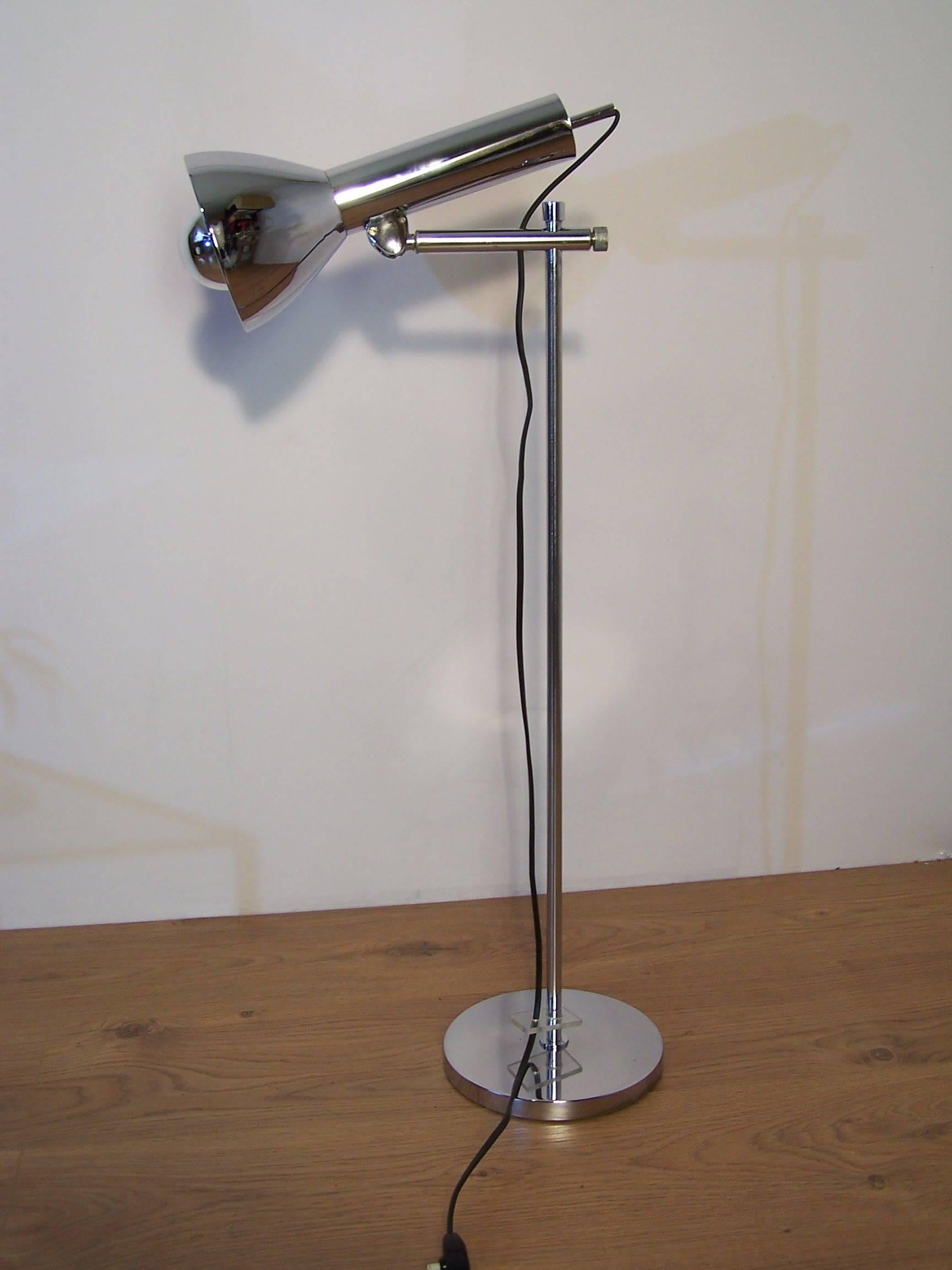 Large Vintage Lamp All in Chrome For Sale 3
