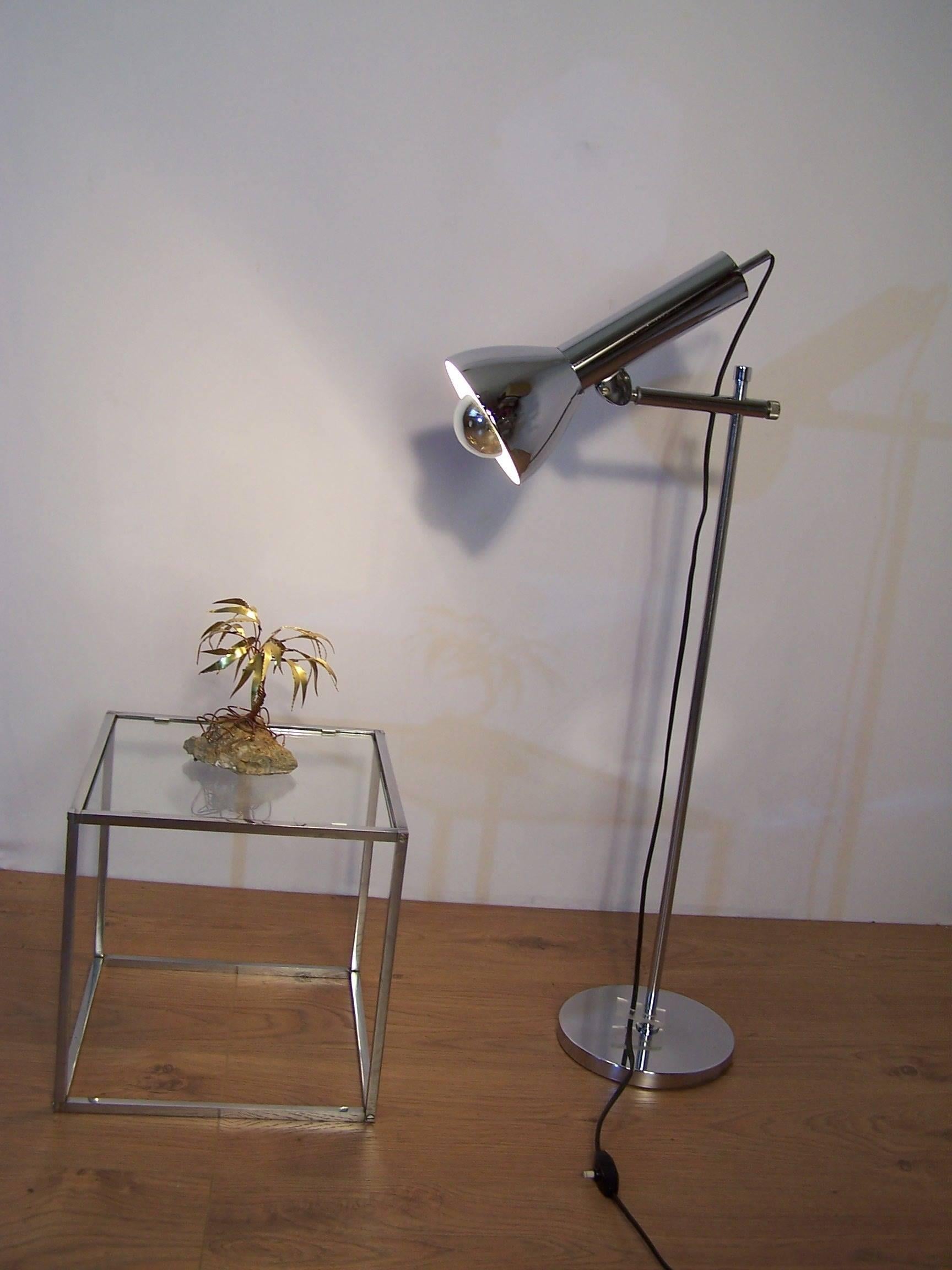 20th Century Large Vintage Lamp All in Chrome For Sale
