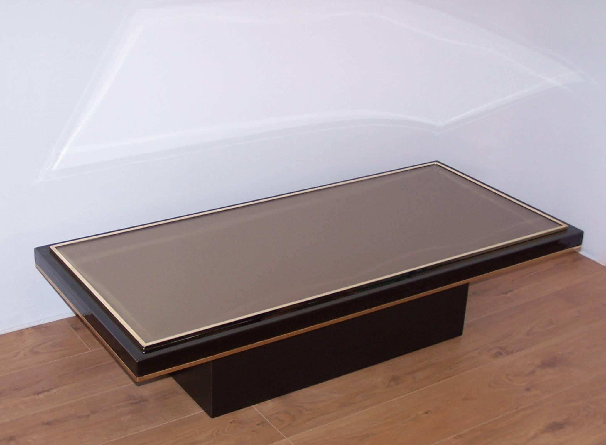 20th Century Dutch Design and Gold Coffee Table with Fine Gold 23-Carat by Roger Vanhevel