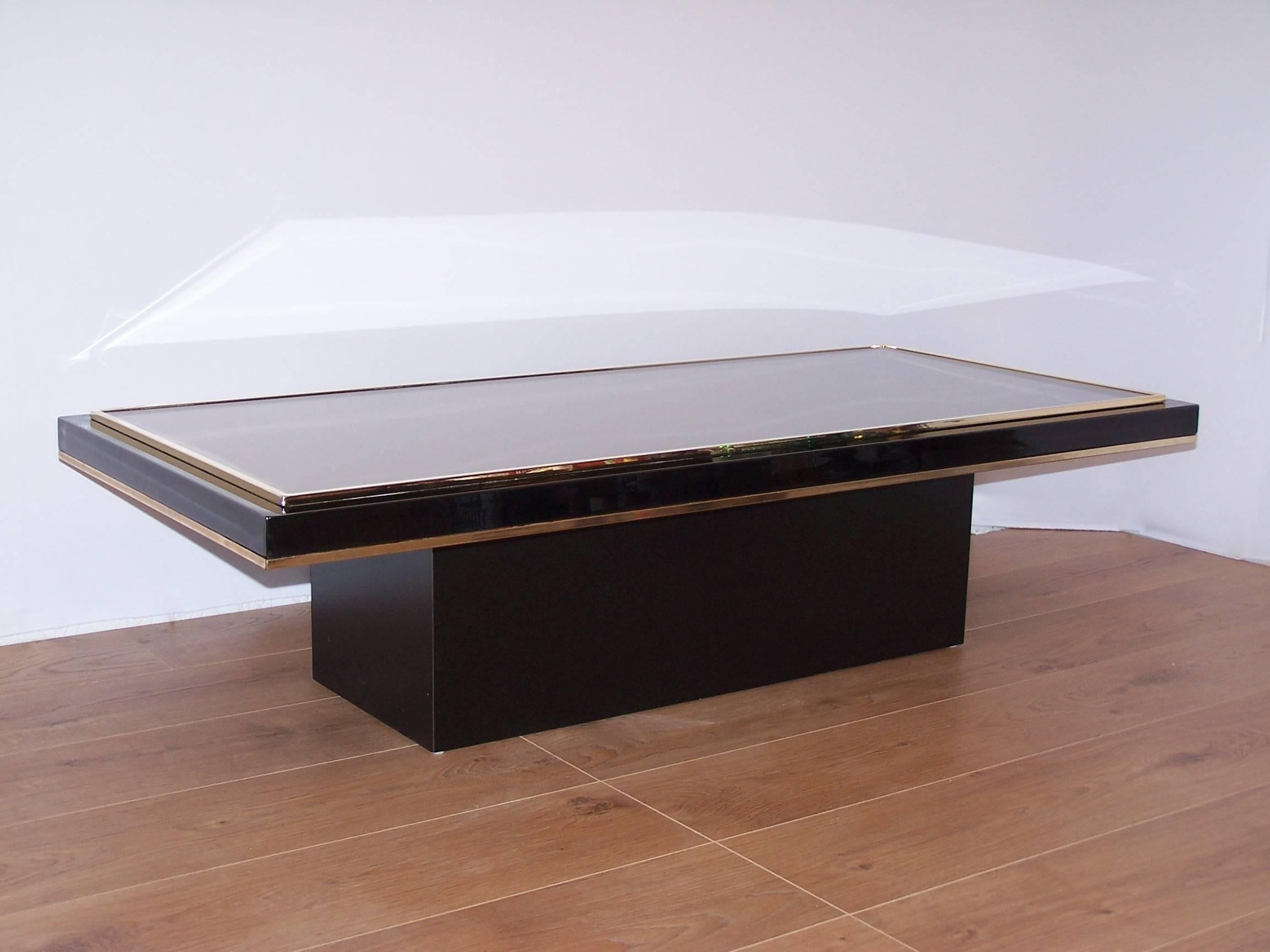 Dutch Design and Gold Coffee Table with Fine Gold 23-Carat by Roger Vanhevel In Excellent Condition In Tourcoing, FR
