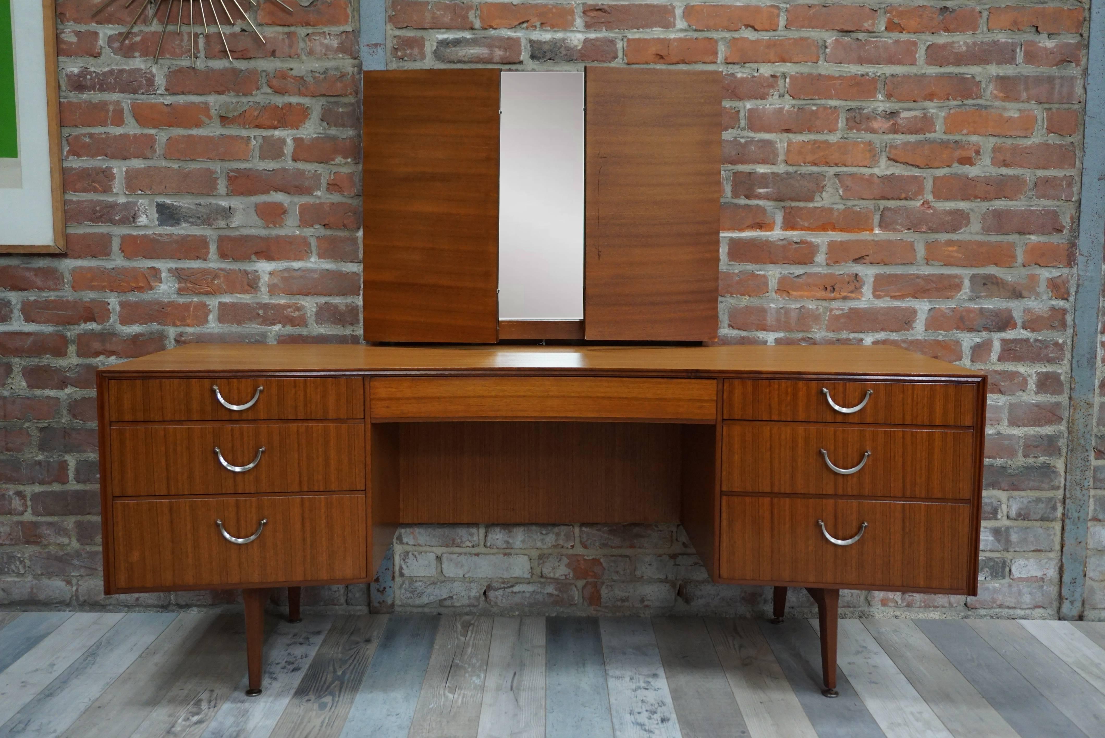 Mirror Wooden Teak and Curved Dressing Table