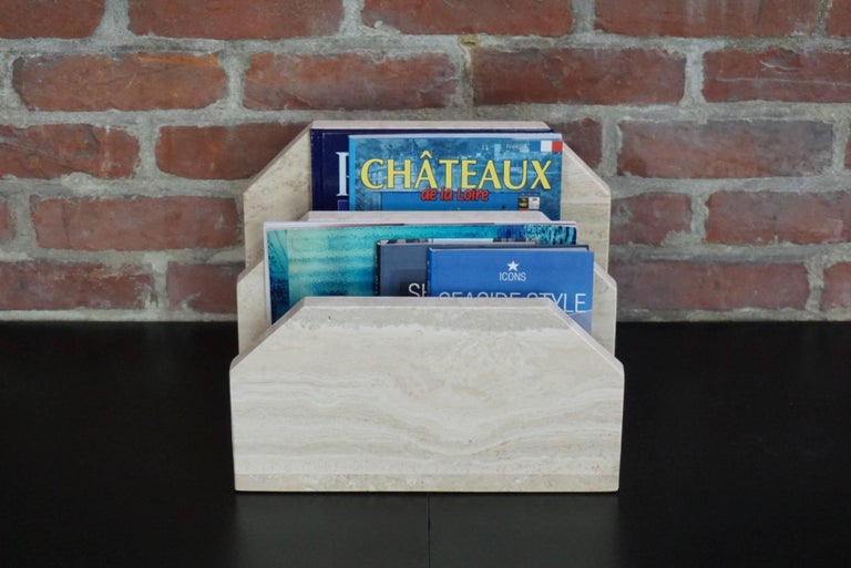 Travertine Magazine Rack at 1stDibs