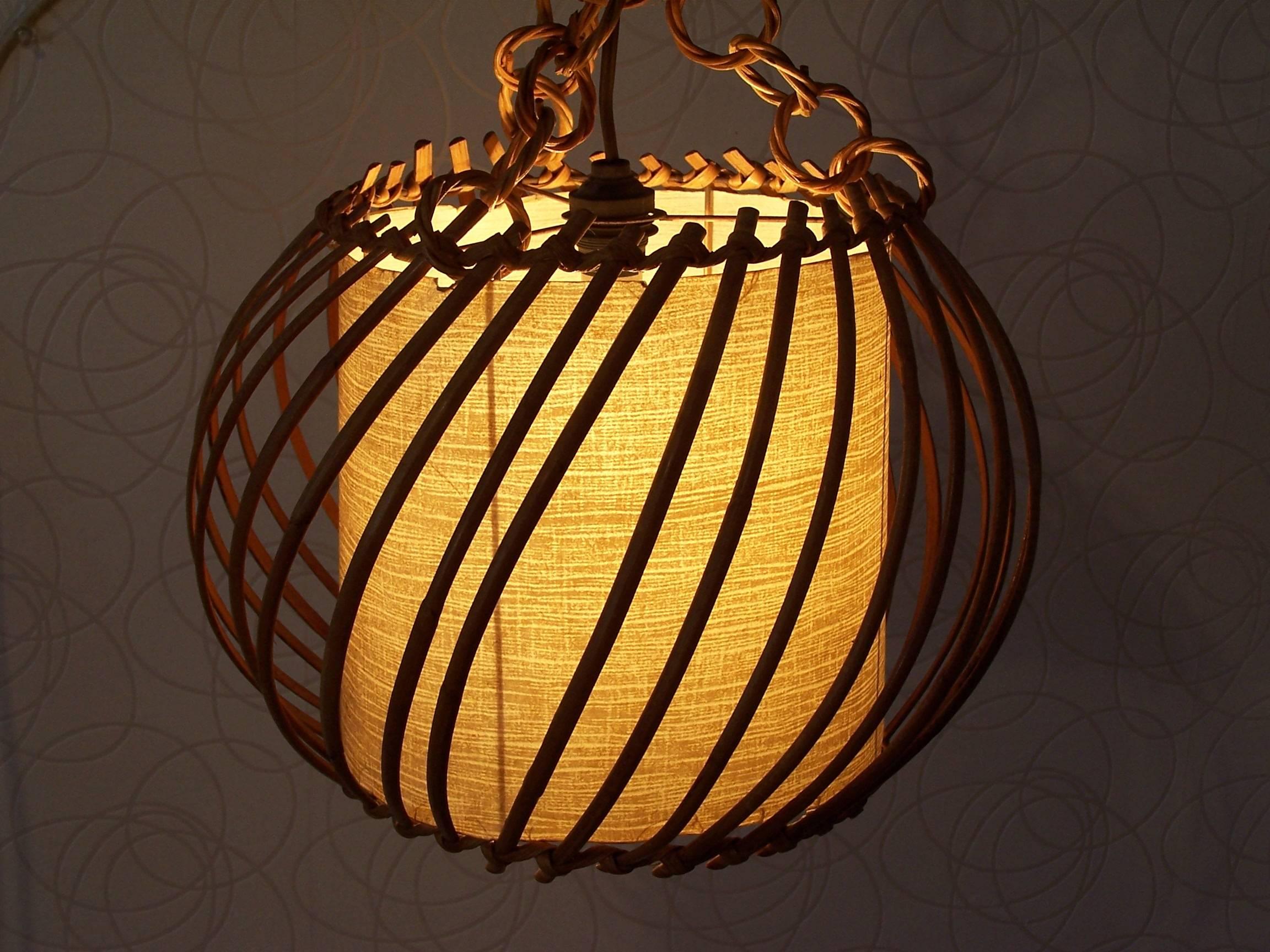 Midcentury Rattan Wall Lamp 1