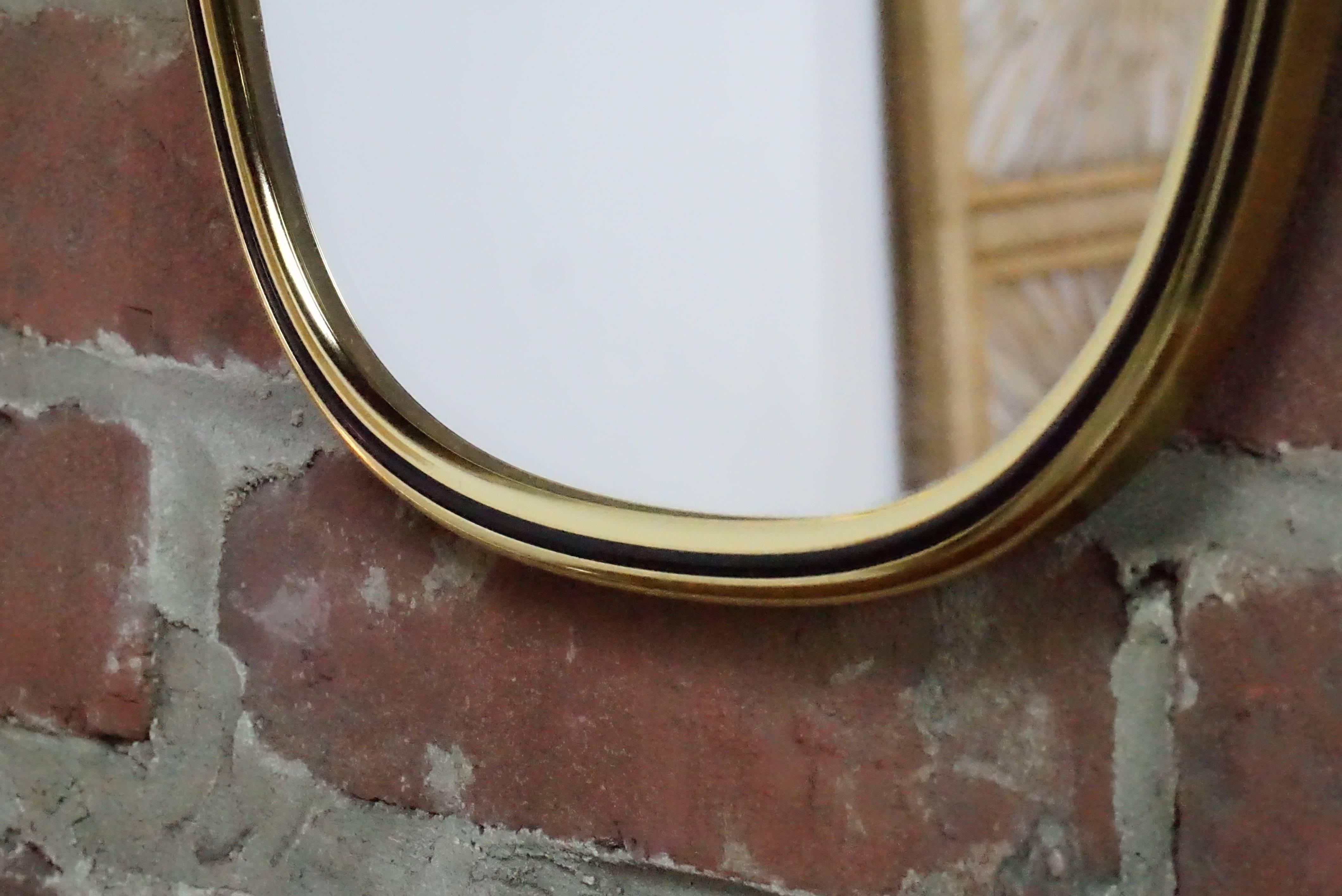Italian Design Of The 50's Brass Mirror  In Excellent Condition In Tourcoing, FR