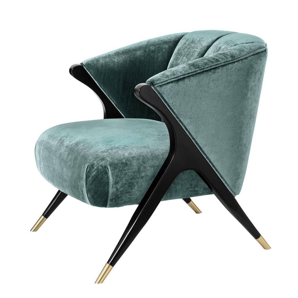 Schwarz lackierter Lounge-Sessel aus Holz und Samt (Moderne der Mitte des Jahrhunderts) im Angebot