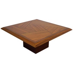 Vintage Wooden Marquetry Italian Design Coffee Table 