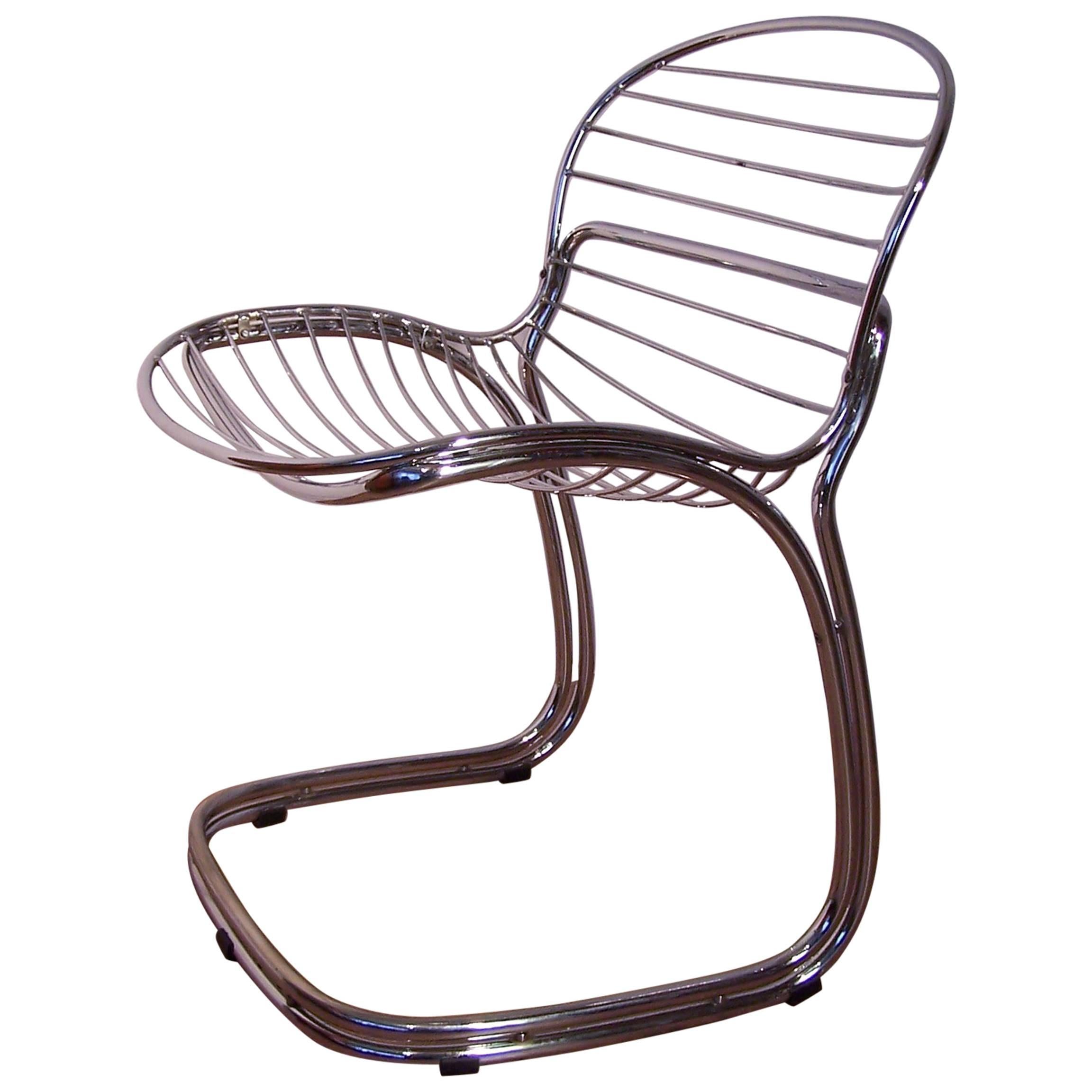 Italian Design Chrome "Sabrina" Chair by Gastone Rinaldi for RIMA